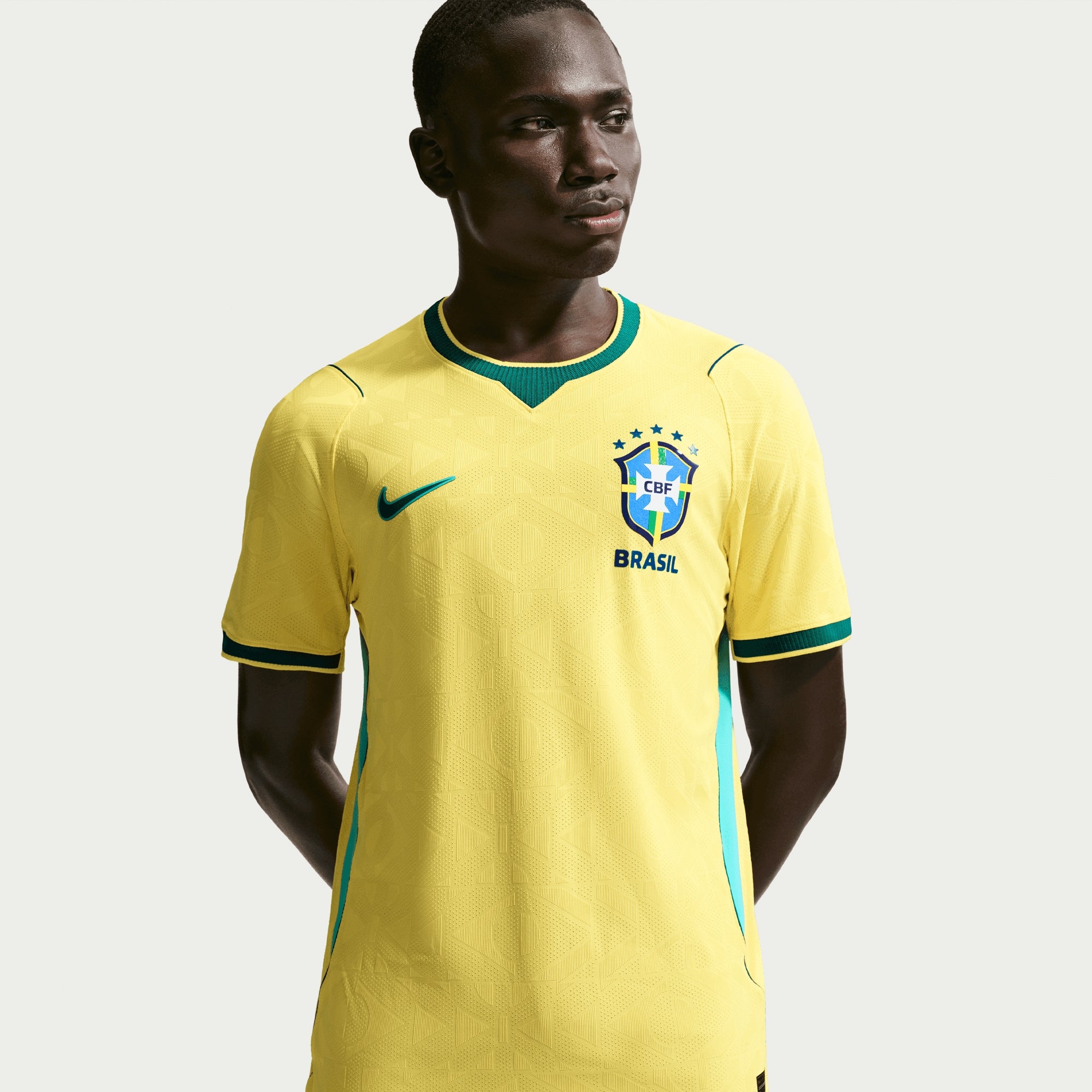 Nike Brazil 2026/27 Match Home Men's Aero-FIT Soccer Authentic Jersey - Canary/Light Menta/Geode Teal
