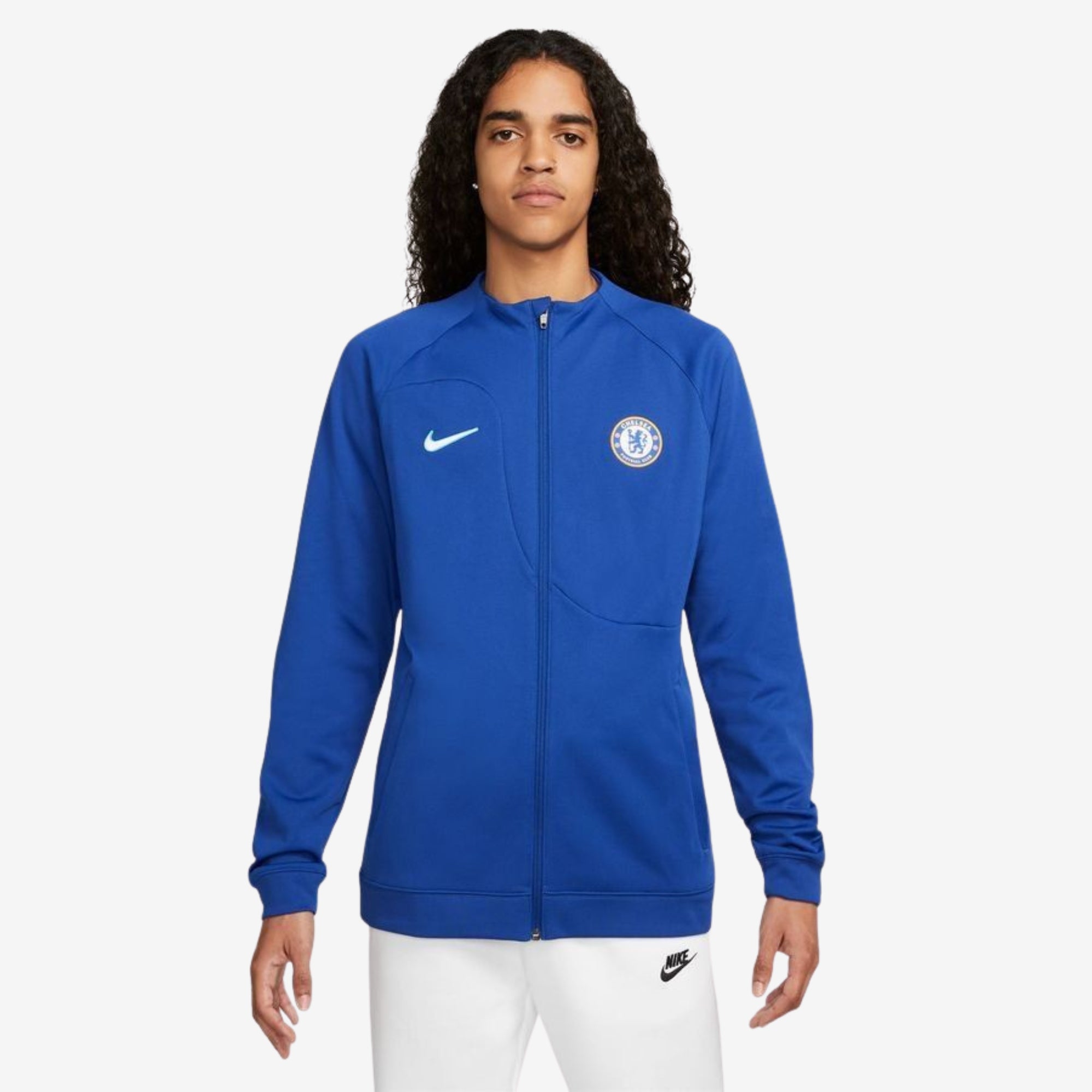 Nike Chelsea FC Academy Pro Men's Full-Zip Soccer Jacket - Rush Blue/White