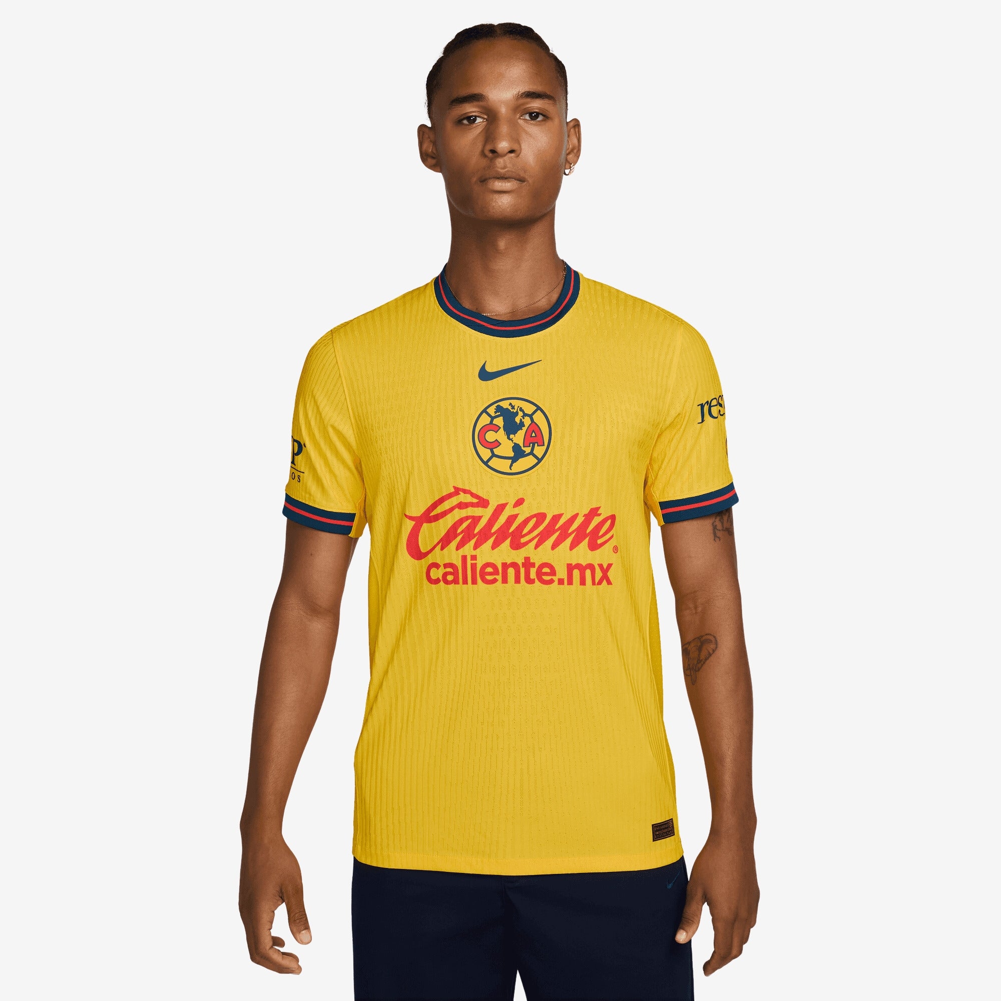 Nike Club América 2024/25 Match Home Men's Dri-FIT ADV Soccer Authentic Jersey - Tour Yellow/Valerian Blue