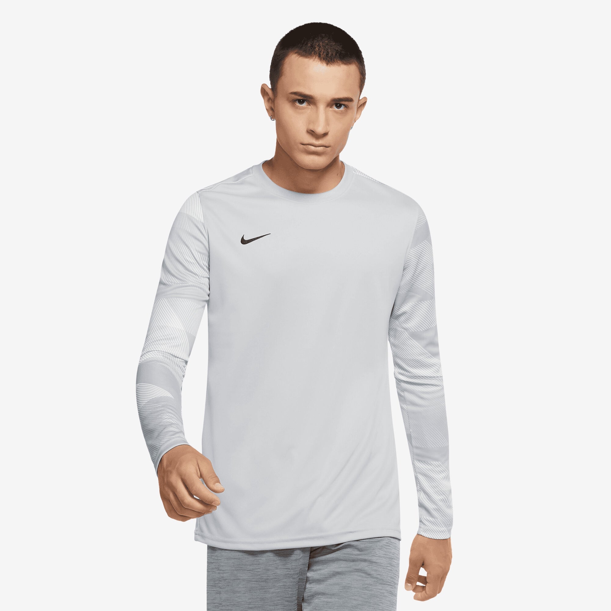 Nike Dri-FIT Park IV Goalkeeper Men's Soccer Jersey - Wolf Grey/White/Black