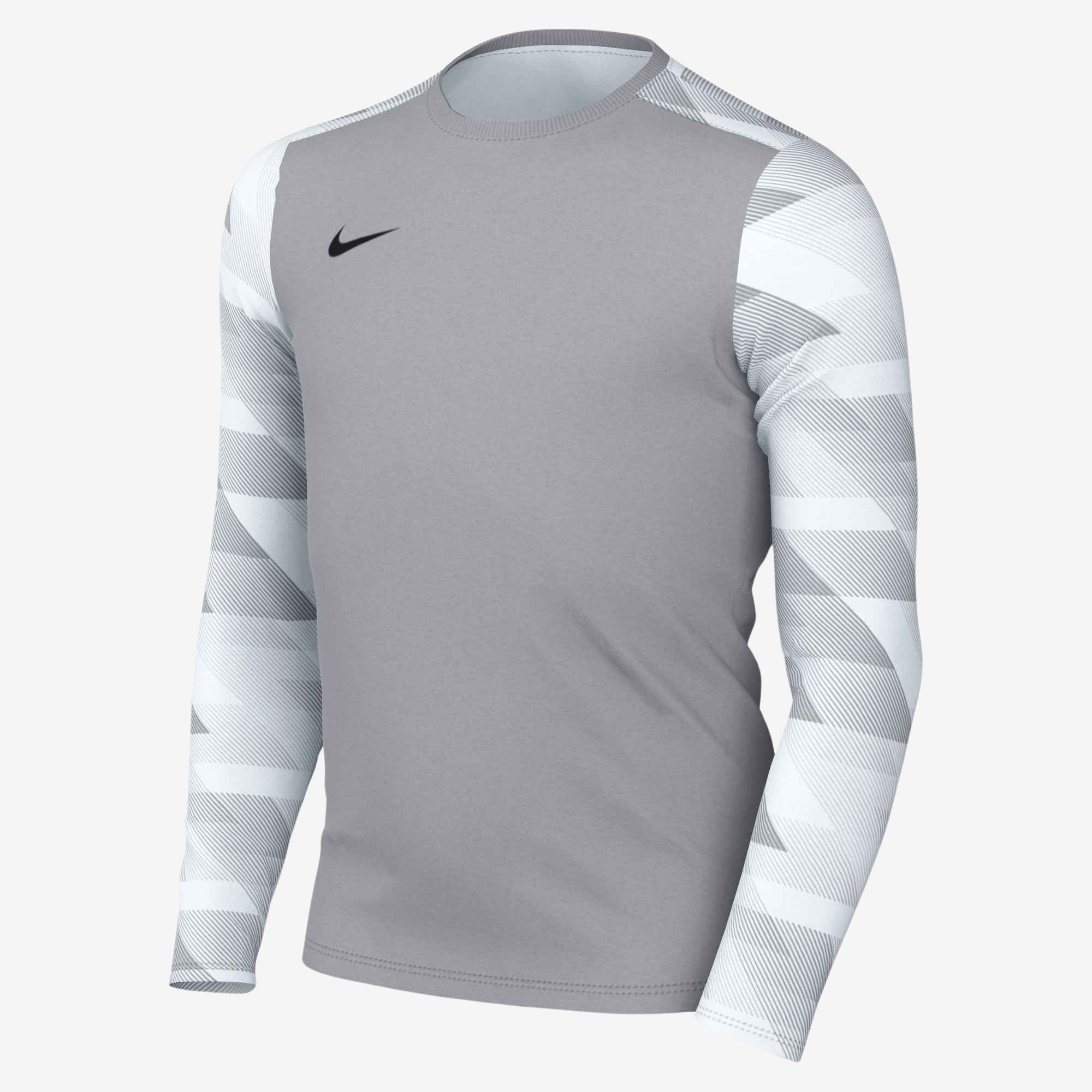 Nike Dri-FIT Park IV Goalkeeper Big Kids' Soccer Jersey - Wolf Grey/White/Black