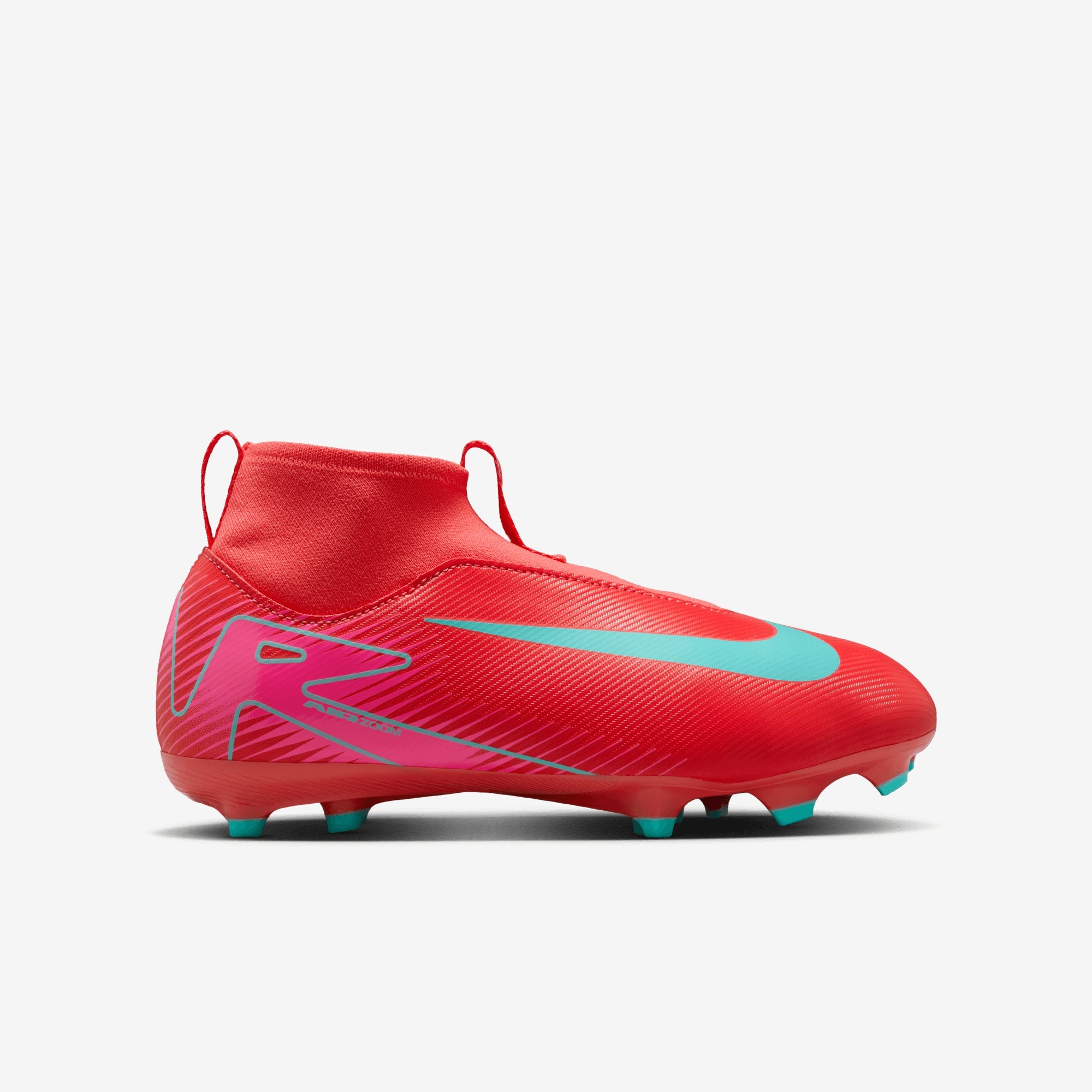 Nike Jr. Mercurial Superfly 10 Academy Little/Big Kids' MG High-Top Soccer Cleats - Ember Glow/Aurora Green