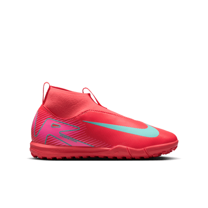 Nike Jr. Mercurial Superfly 10 Academy Little/Big Kids' TF High-Top Soccer Shoes - Ember Glow/Aurora Green