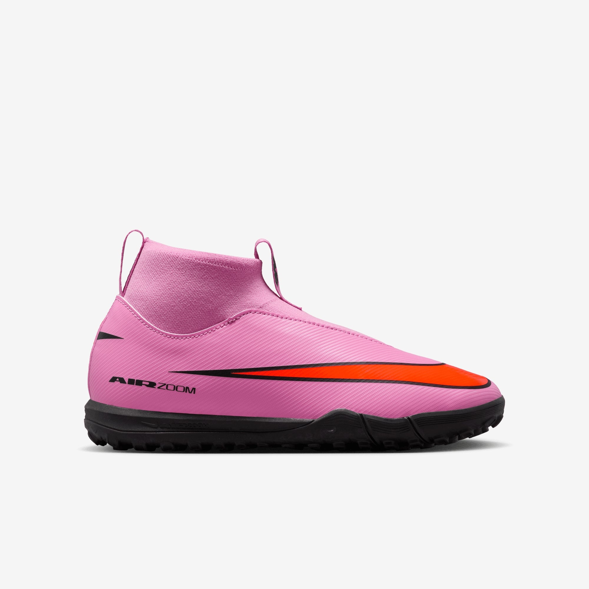 Nike Jr. Mercurial Superfly 10 Academy Little/Big Kids' Turf High-Top Soccer Shoes - Magic Flamingo/Black-Total Crimson