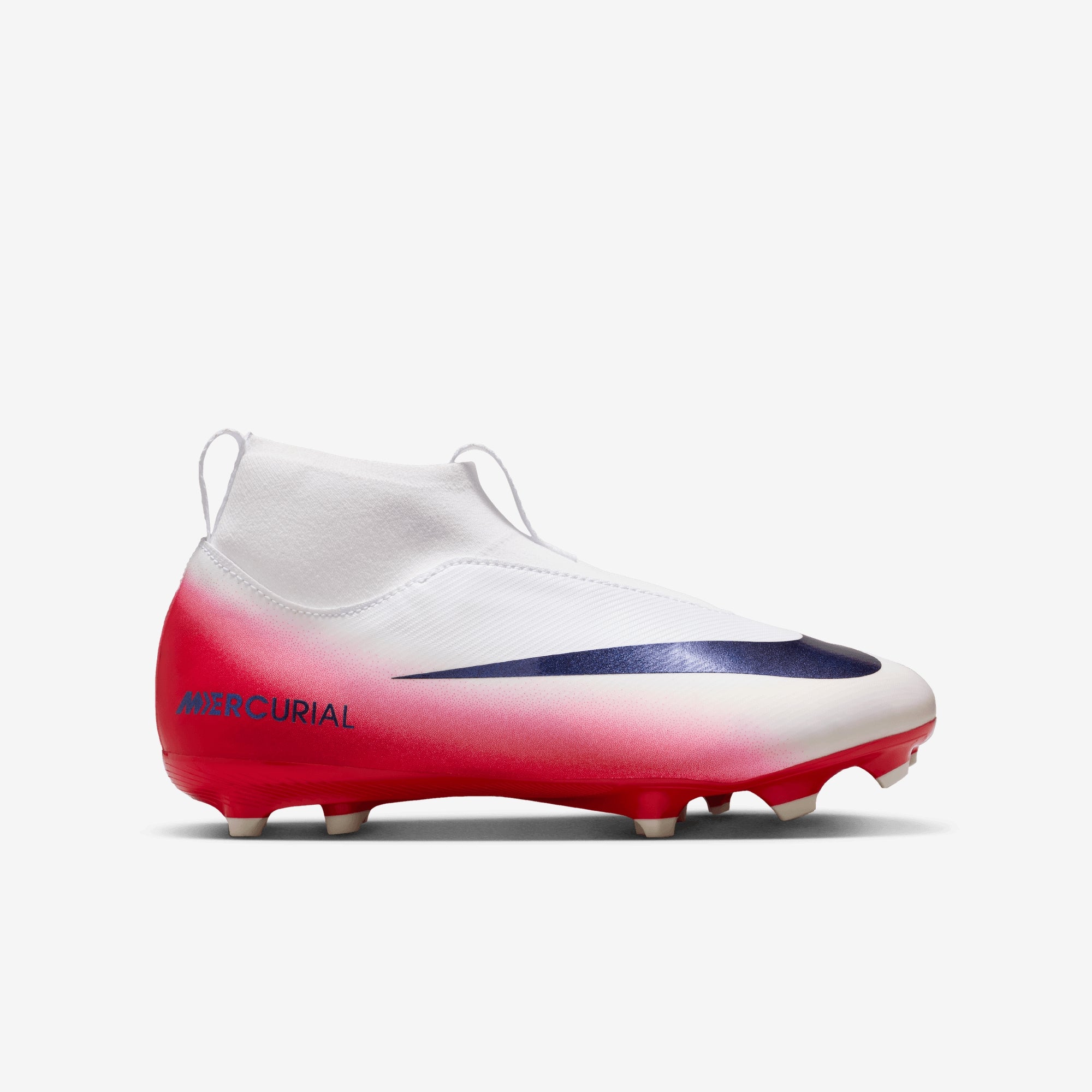 Nike Jr. Mercurial Superfly 10 Academy LV8 Big Kids' Multi-Ground High-Top Soccer Cleats - University Red/Dark Obsidian