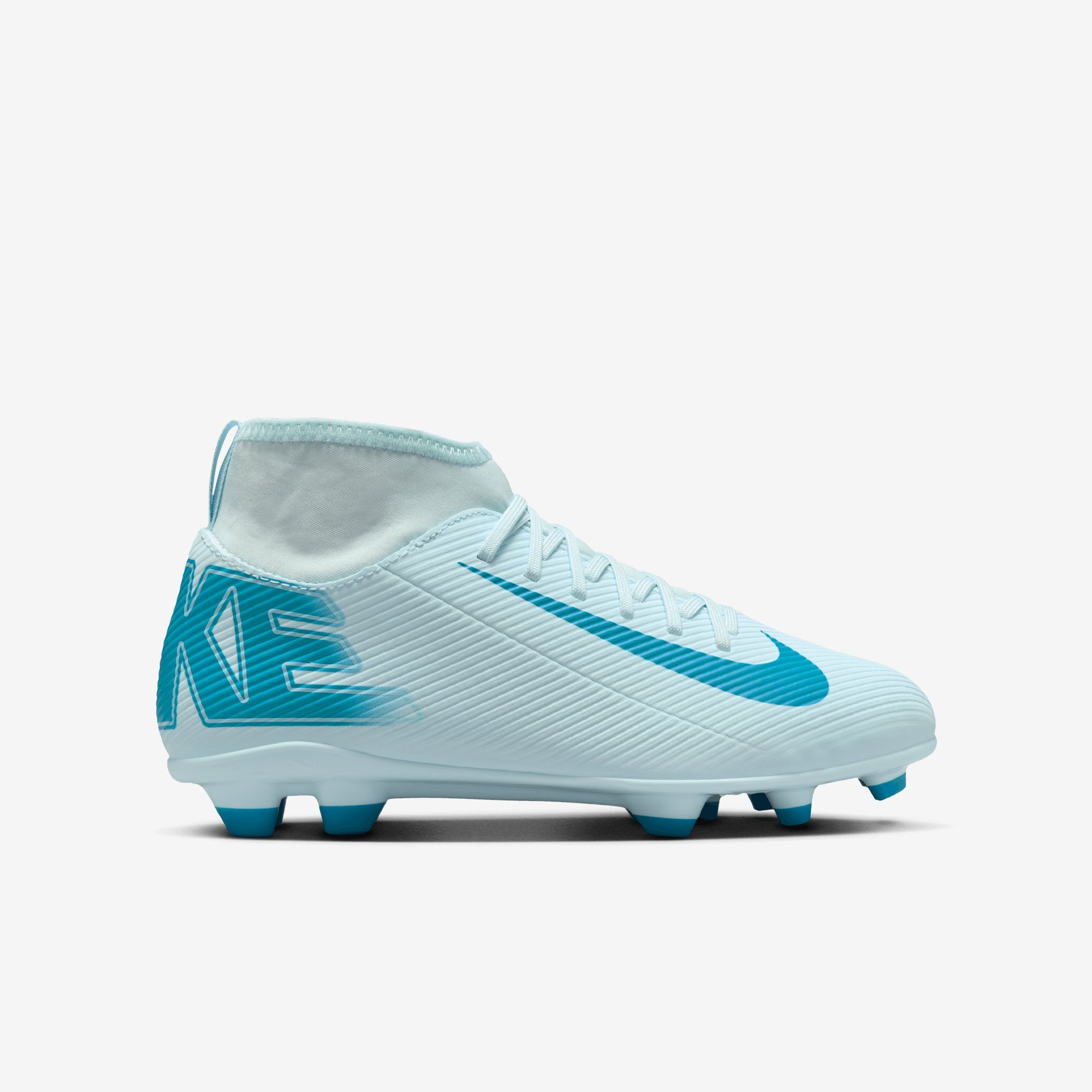 Nike Jr. Mercurial Superfly 10 Club Little/Big Kids' MG High-Top Soccer Cleats - Glacier Blue/Blue Orbit