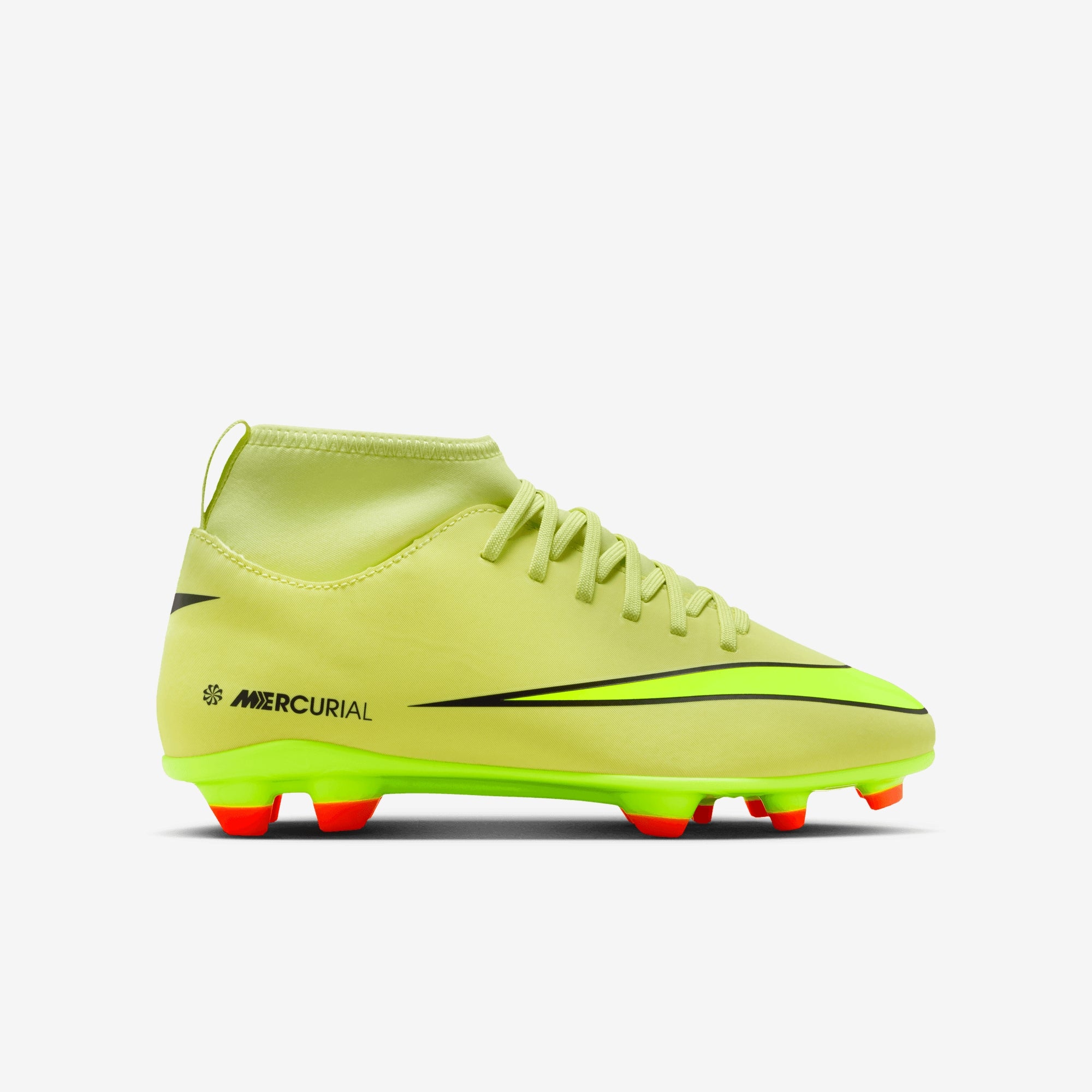 Nike Jr. Mercurial Superfly 10 Club Little/Big Kids' Multi-Ground High-Top Soccer Cleats - Limelight/Volt-Hyper Crimson