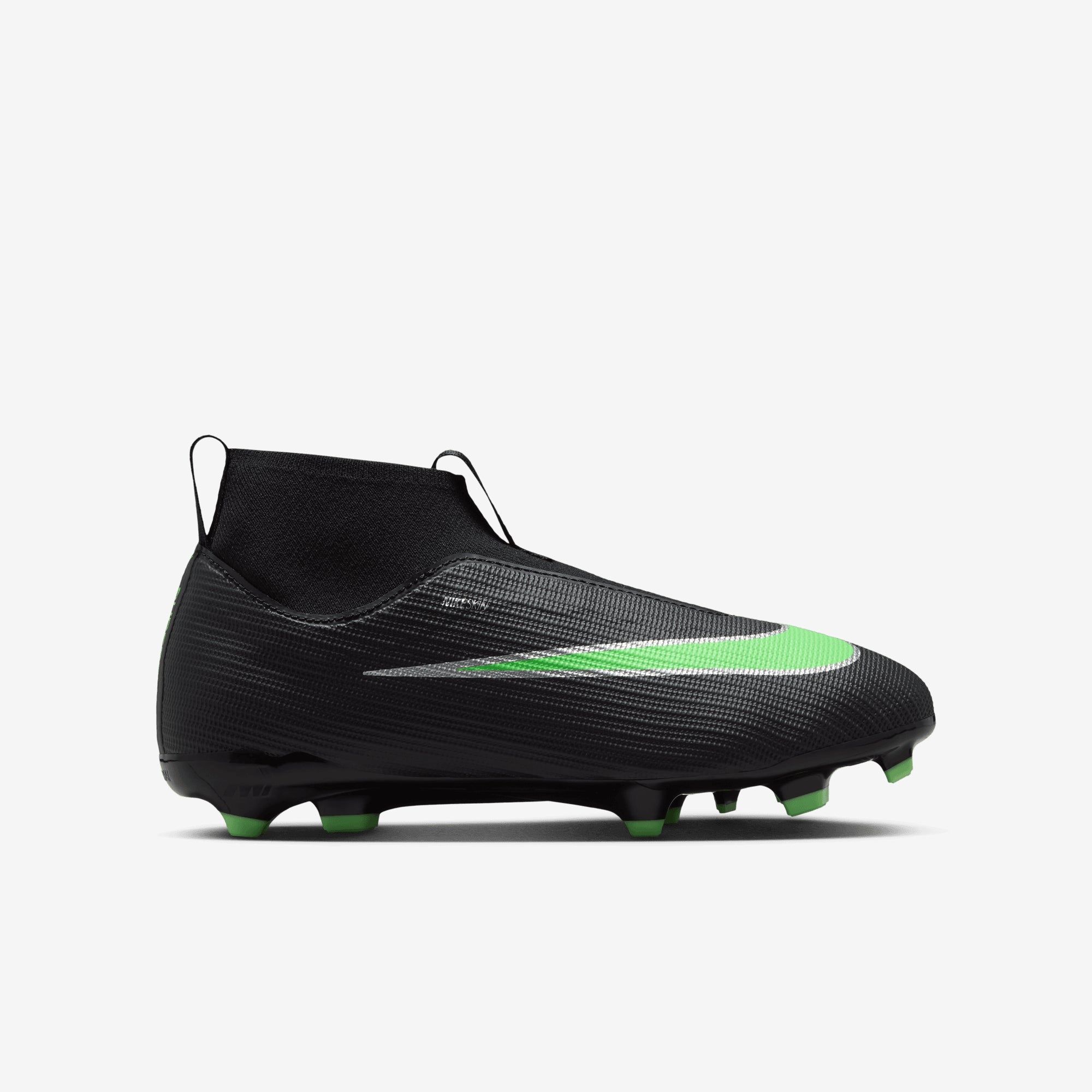 Nike Jr. Mercurial Superfly 11 Academy Big Kids' Multi-Ground High-Top Soccer Cleats - Black/Illusion Green-Black