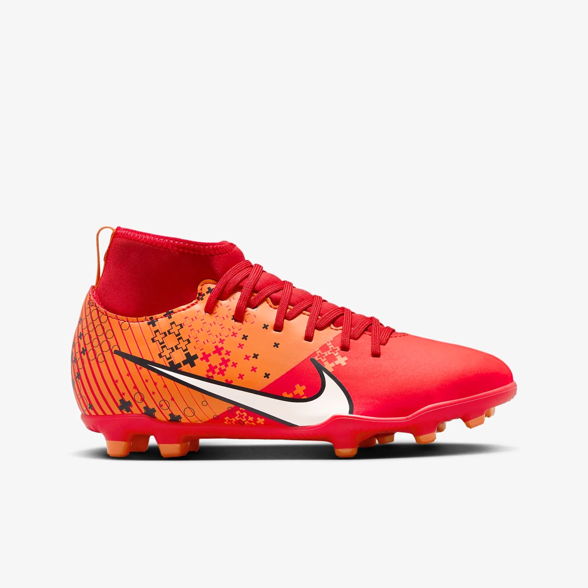 Nike Jr. Mercurial Superfly 9 Club Mercurial Dream Speed Little/Big Kids' MG High-Top Soccer Cleats - Lt Crimson/Pale Ivory/Bright Mandarin