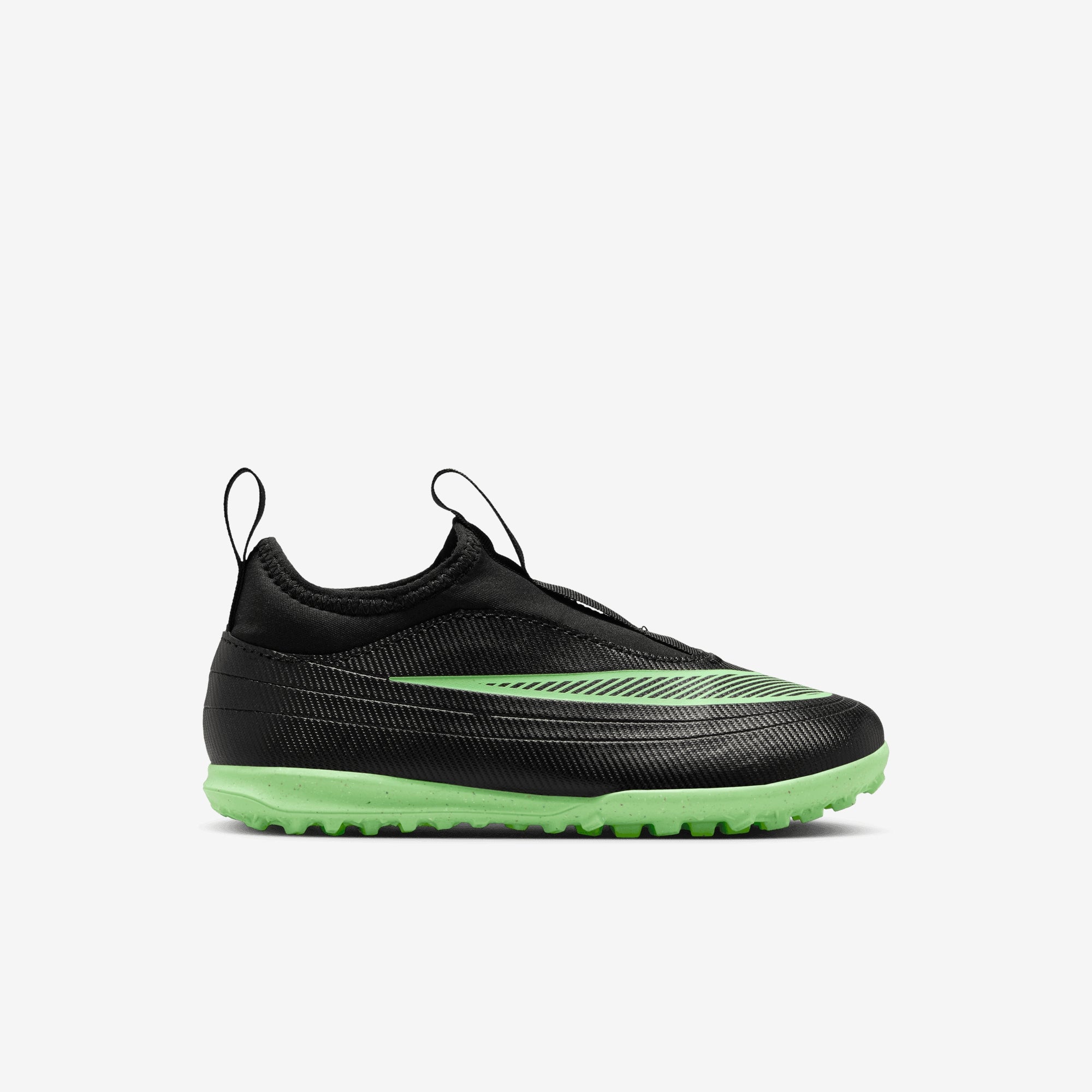 Nike Jr. Mercurial Vapor 17 Club Little Kids' Turf Low-Top Soccer Shoes - Black/Illusion Green-Black