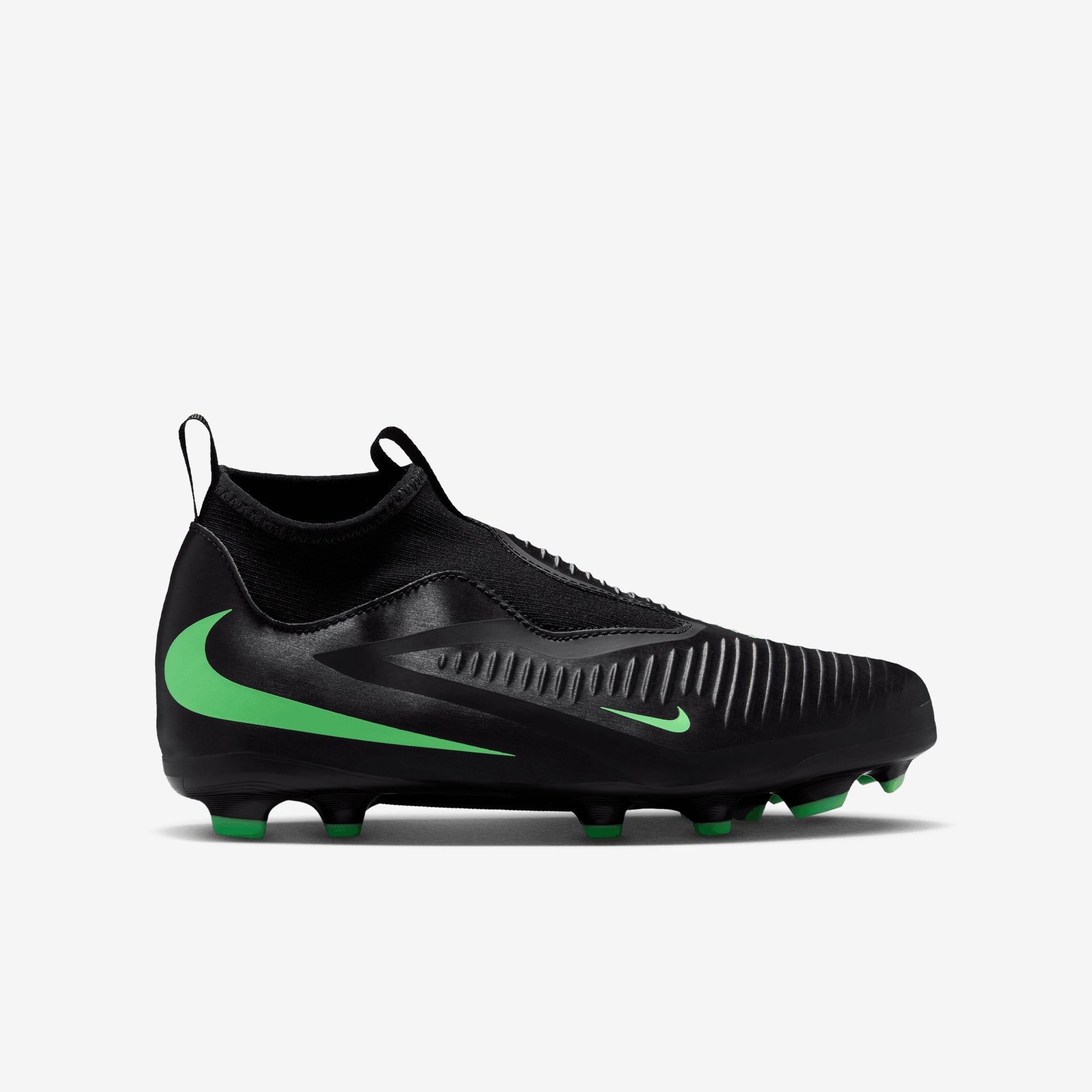 Nike Jr. Phantom 6 High Academy Big Kids' Multi-Ground Soccer Cleats - Black/Illusion Green-Black