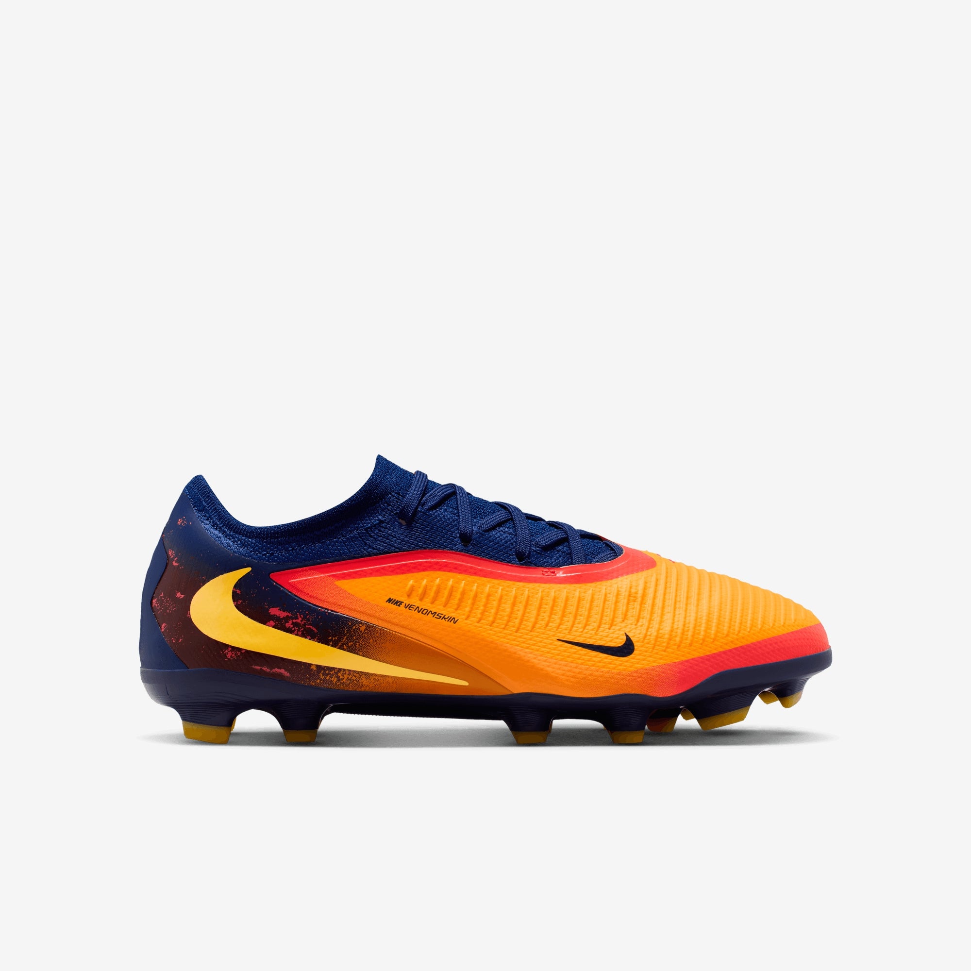 Nike Jr. Phantom 6 Low Pro "Erling Haaland" Big Kids' Multi-Ground Soccer Cleats - Laser Orange/Lemon Venom-Blue Void