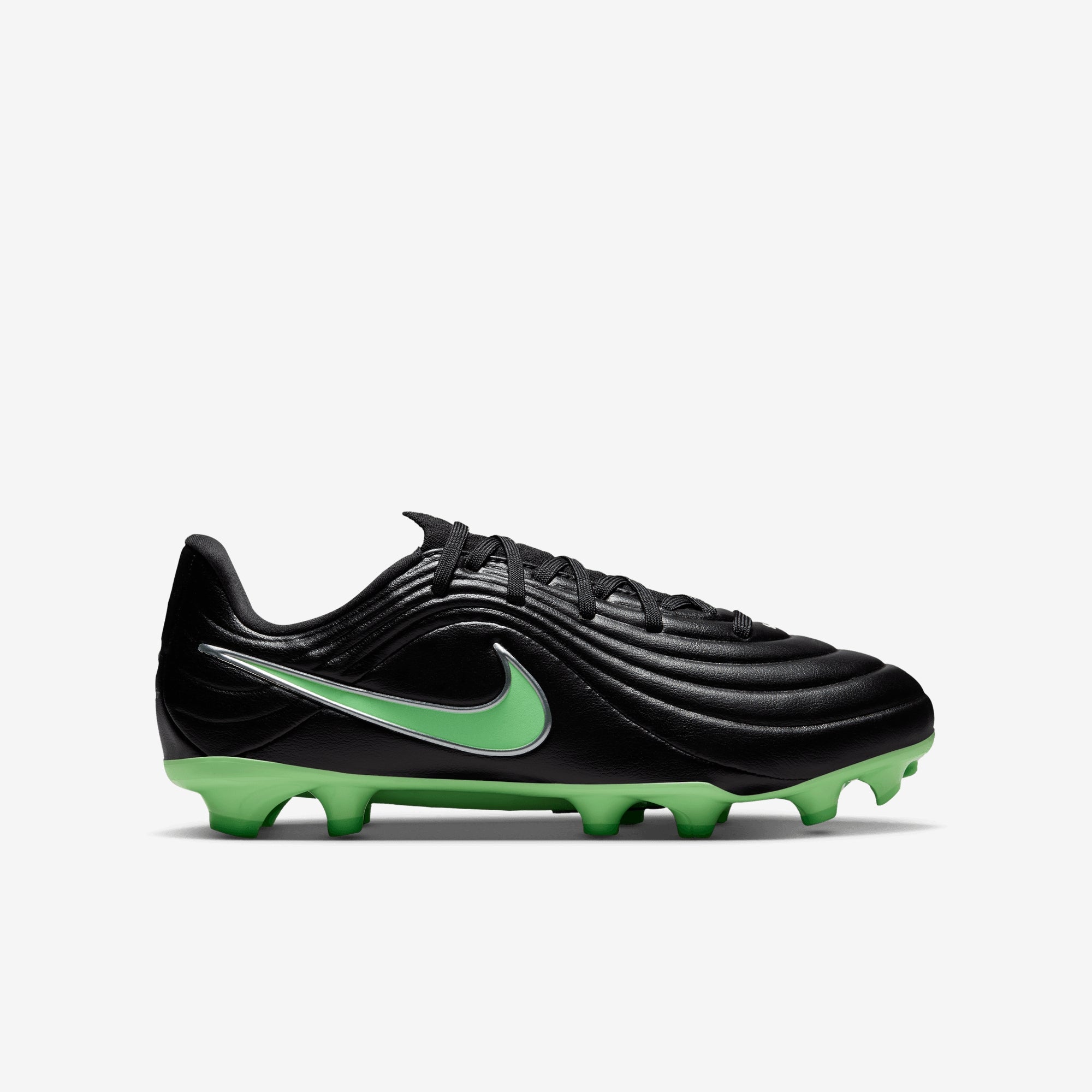 Nike Jr. Tiempo Maestro Academy Big Kids' Multi-Ground Low-Top Soccer Cleats - Black/Illusion Green-Black