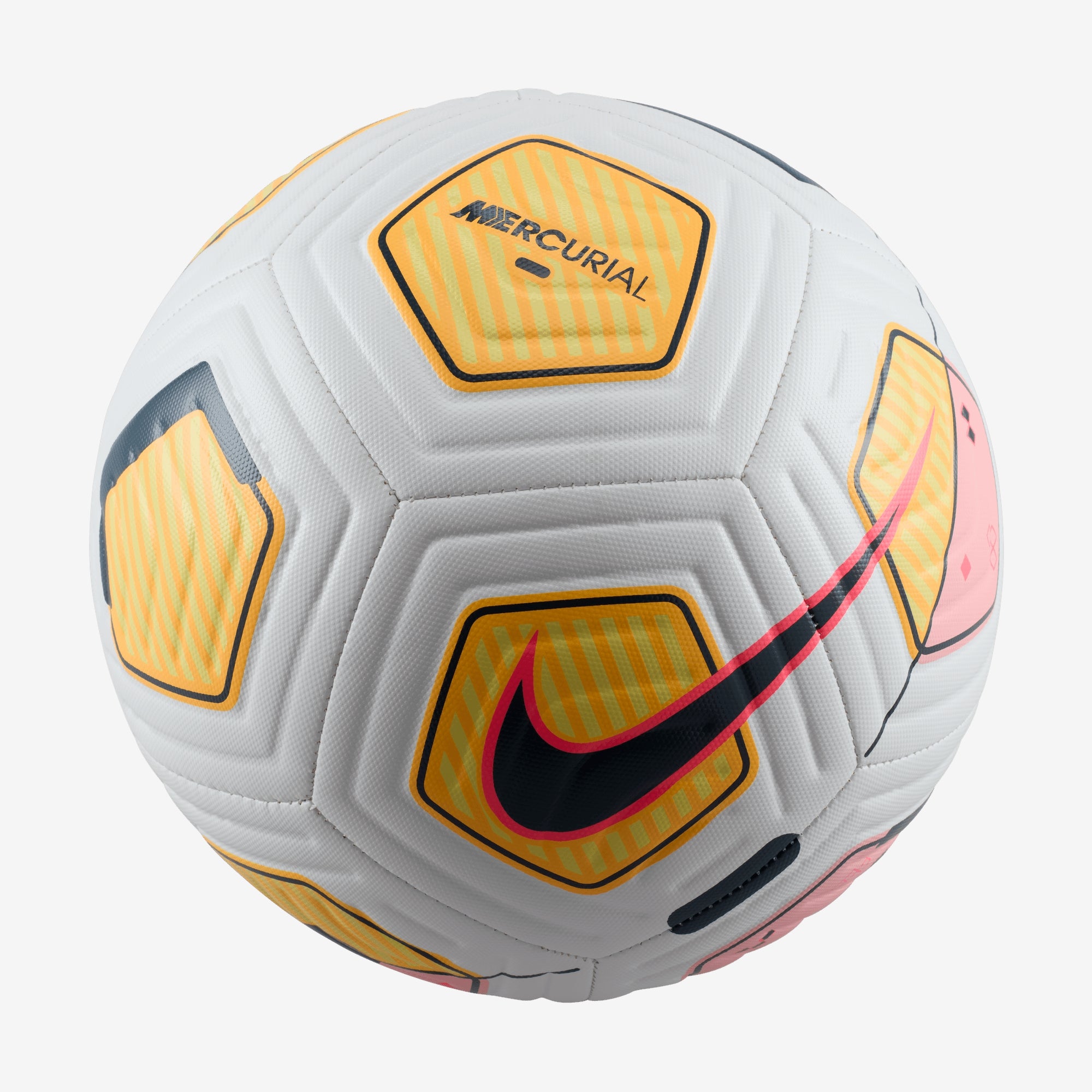 Nike Kylian Mbappé Academy Soccer Ball - White/Lt Laser Orange/Hyper Pink