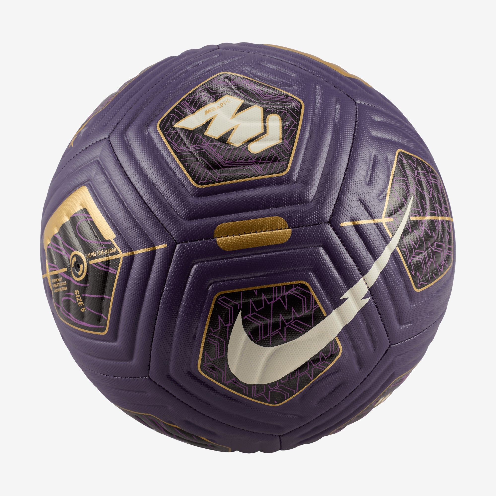 Nike Kylian Mbappé Academy Soccer Ball - Grand Purple/Black/Mtlc Gold Coin/White