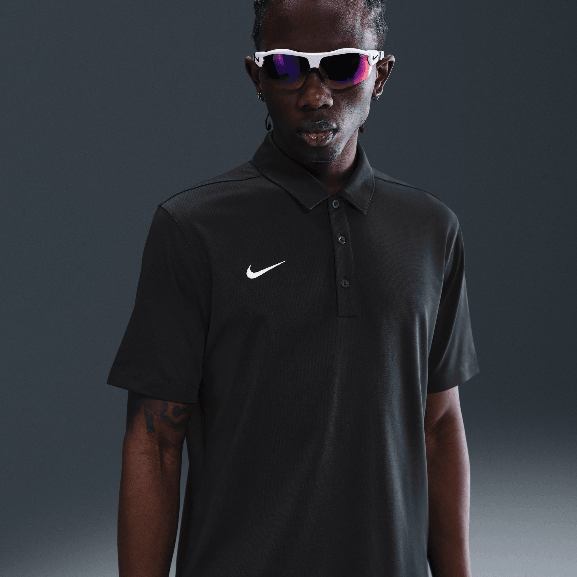 Nike Men's Football Polo - Black/White