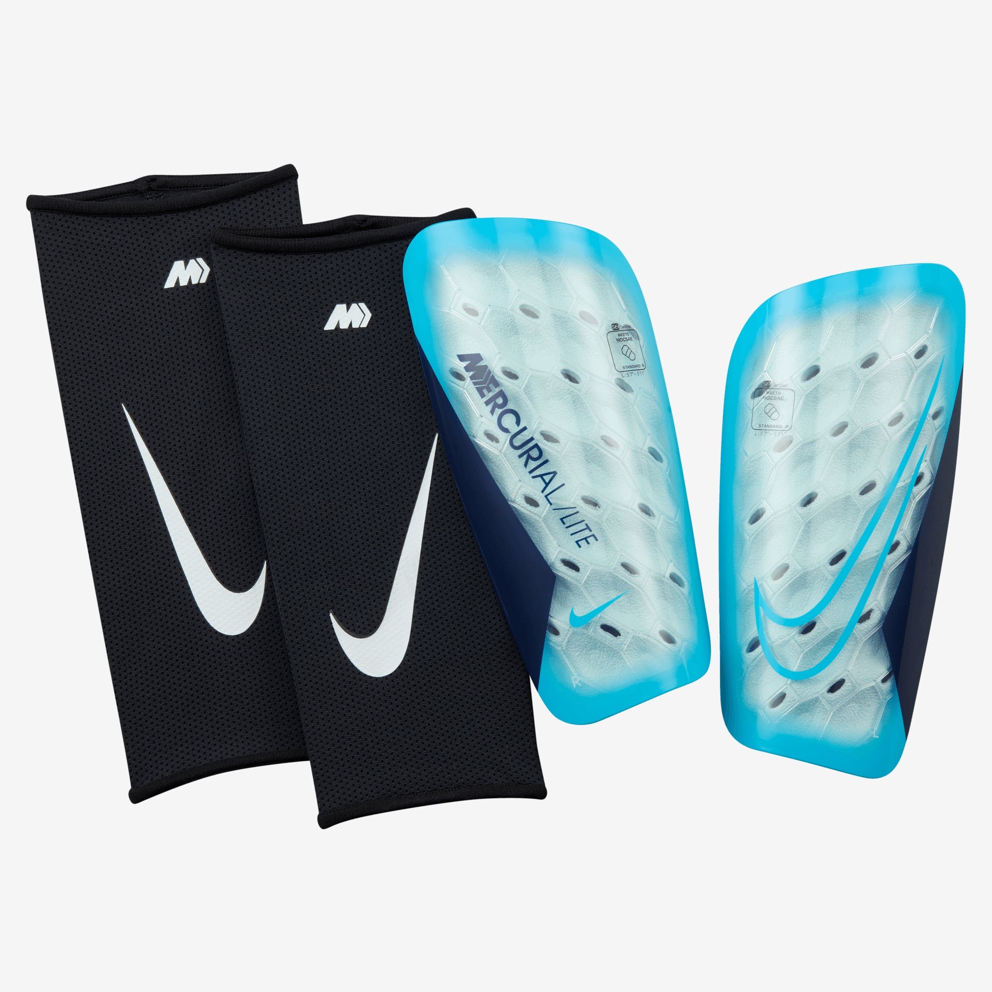 Nike Mercurial Lite Soccer Shin Guards - Blue Fury/Black/Blue Fury