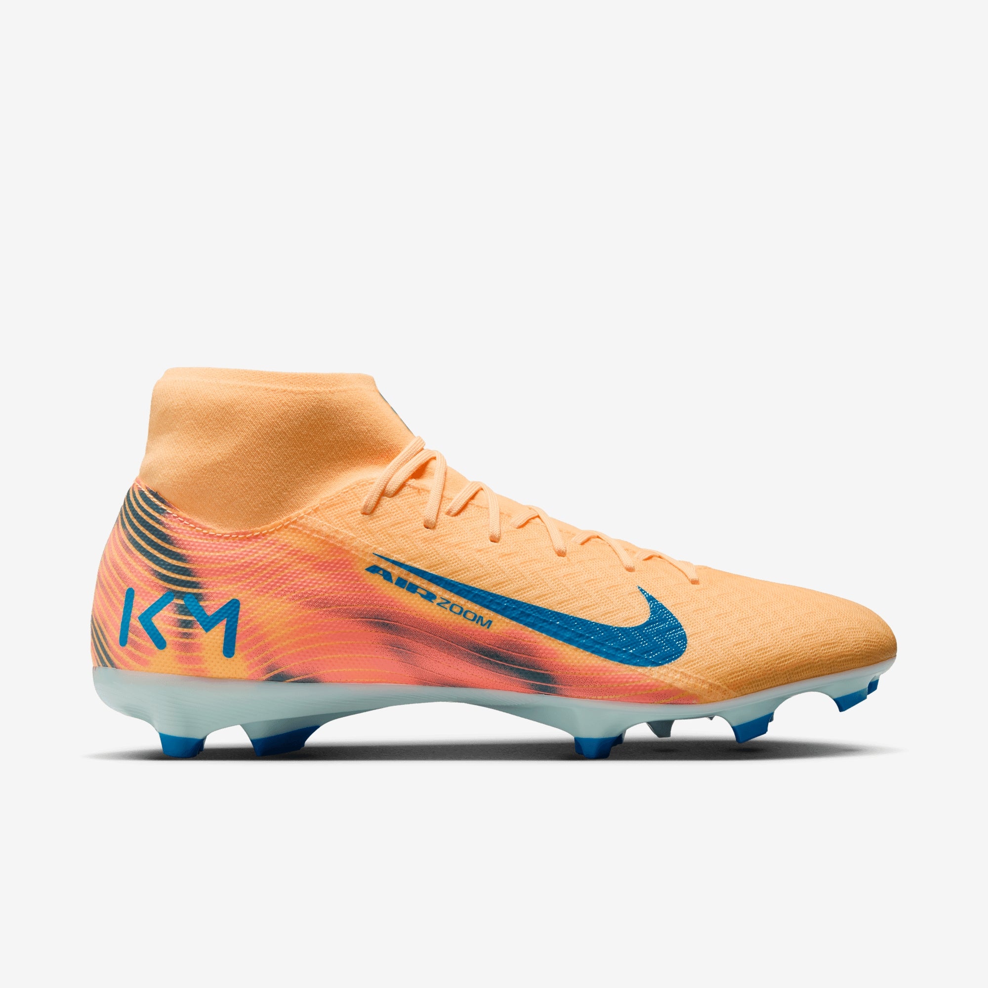 Nike Mercurial Superfly 10 Academy "Kylian Mbappé" Multi-Ground High-Top Soccer Cleats - Melon Tint/Neo Turq-Igloo