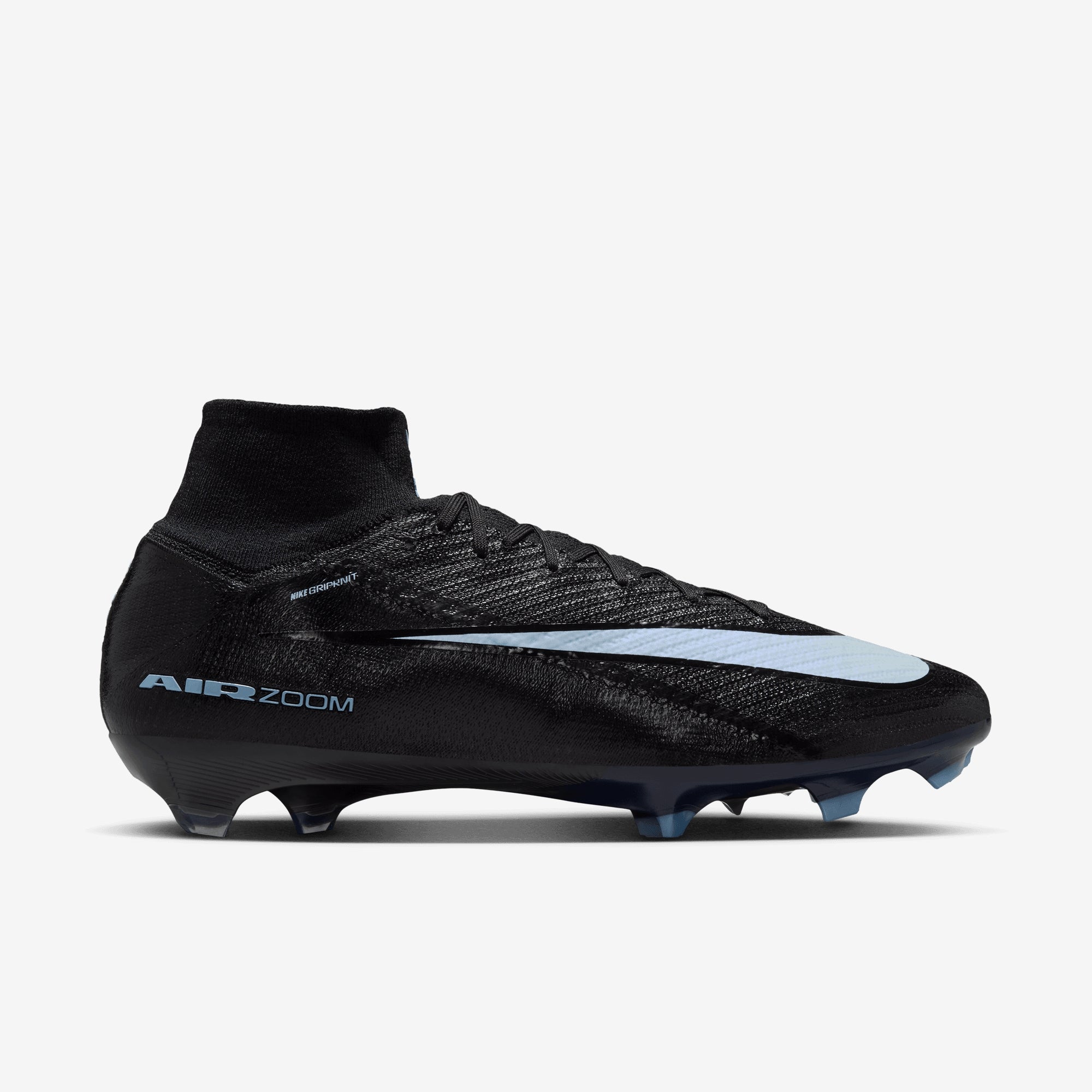 Nike Mercurial Superfly 10 Elite Firm-Ground High-Top Soccer Cleats - Black/Ice Blue