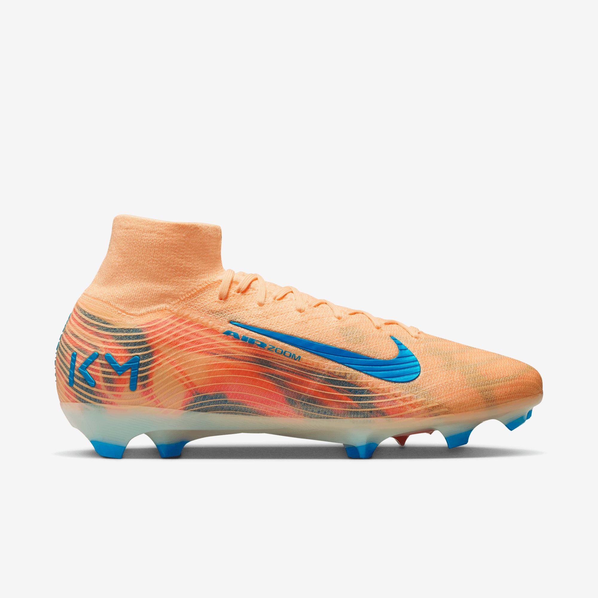 Nike Mercurial Superfly 10 Elite "Kylian Mbappé" Firm-Ground High-Top Soccer Cleats - Melon Tint/Neo Turq-Igloo