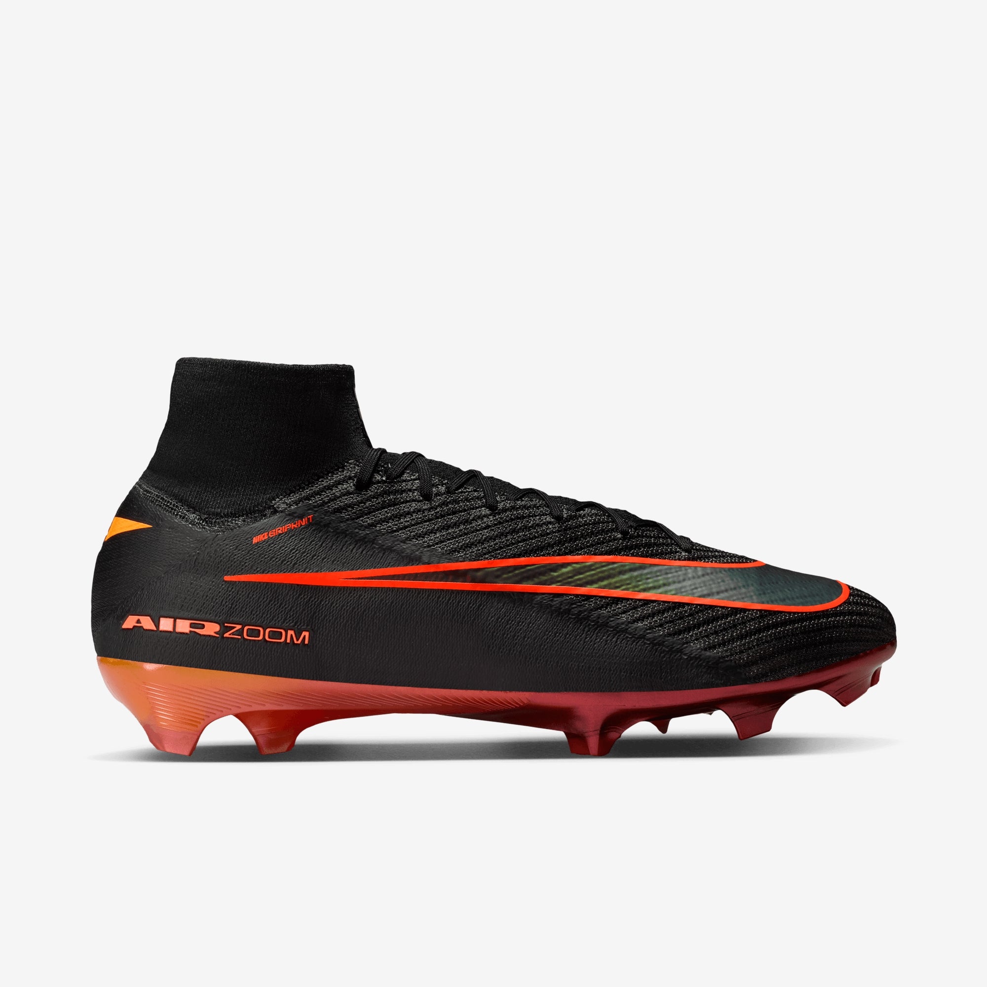 Nike Mercurial Superfly 10 Elite LV8 Firm-Ground High-Top Soccer Cleats - Black/Hyper Crimson