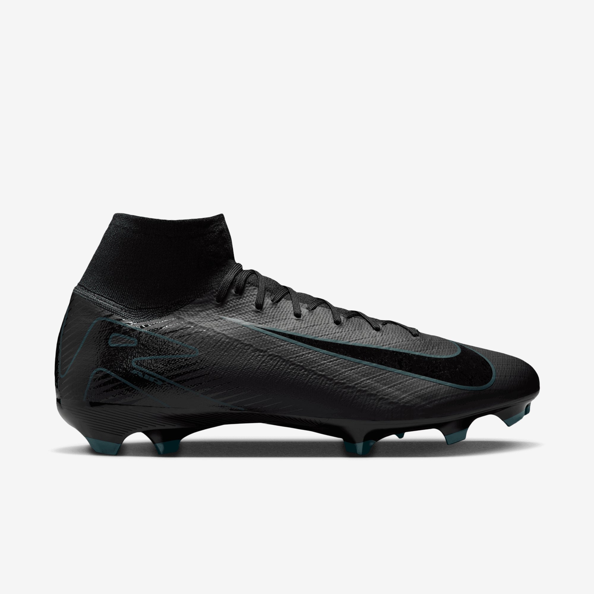 Nike Mercurial Superfly 10 Pro FG High-Top Soccer Cleats - Black/Black-Deep Jungle