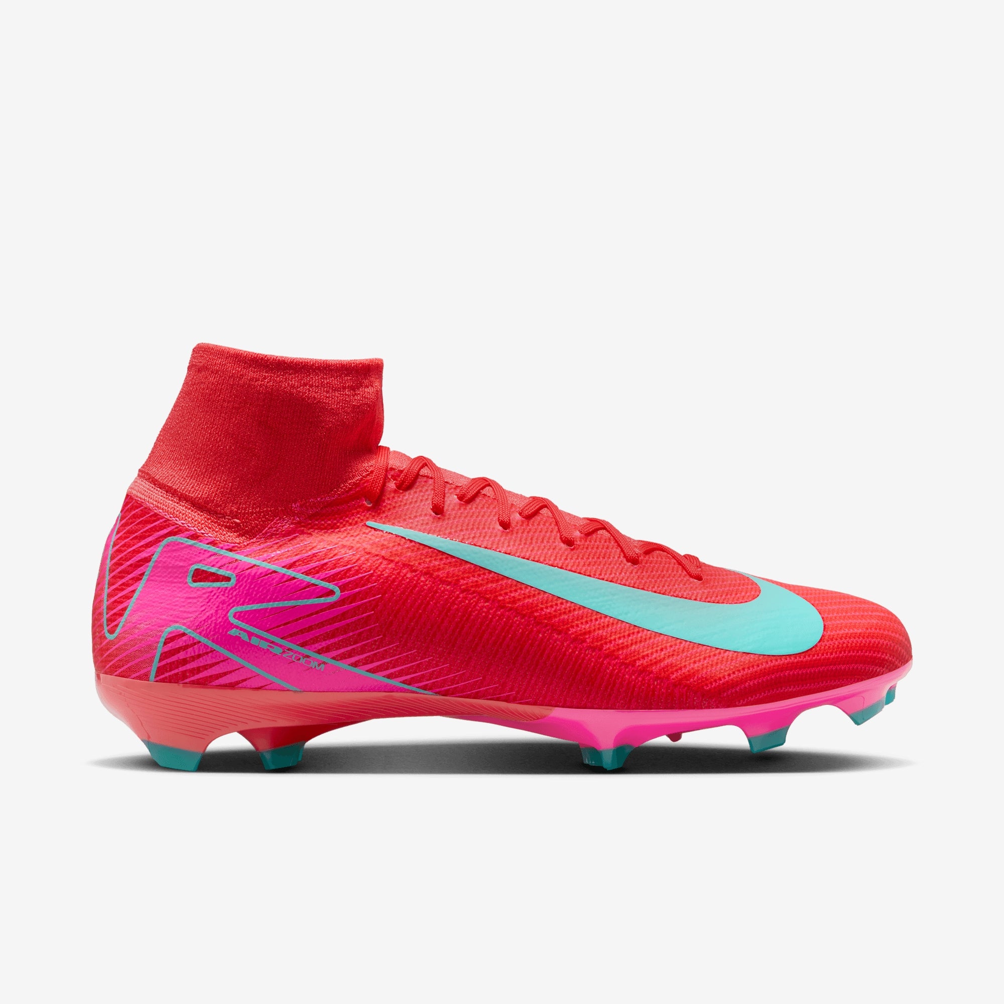 Nike Mercurial Superfly 10 Pro FG High-Top Soccer Cleats - Ember Glow/Aurora Green