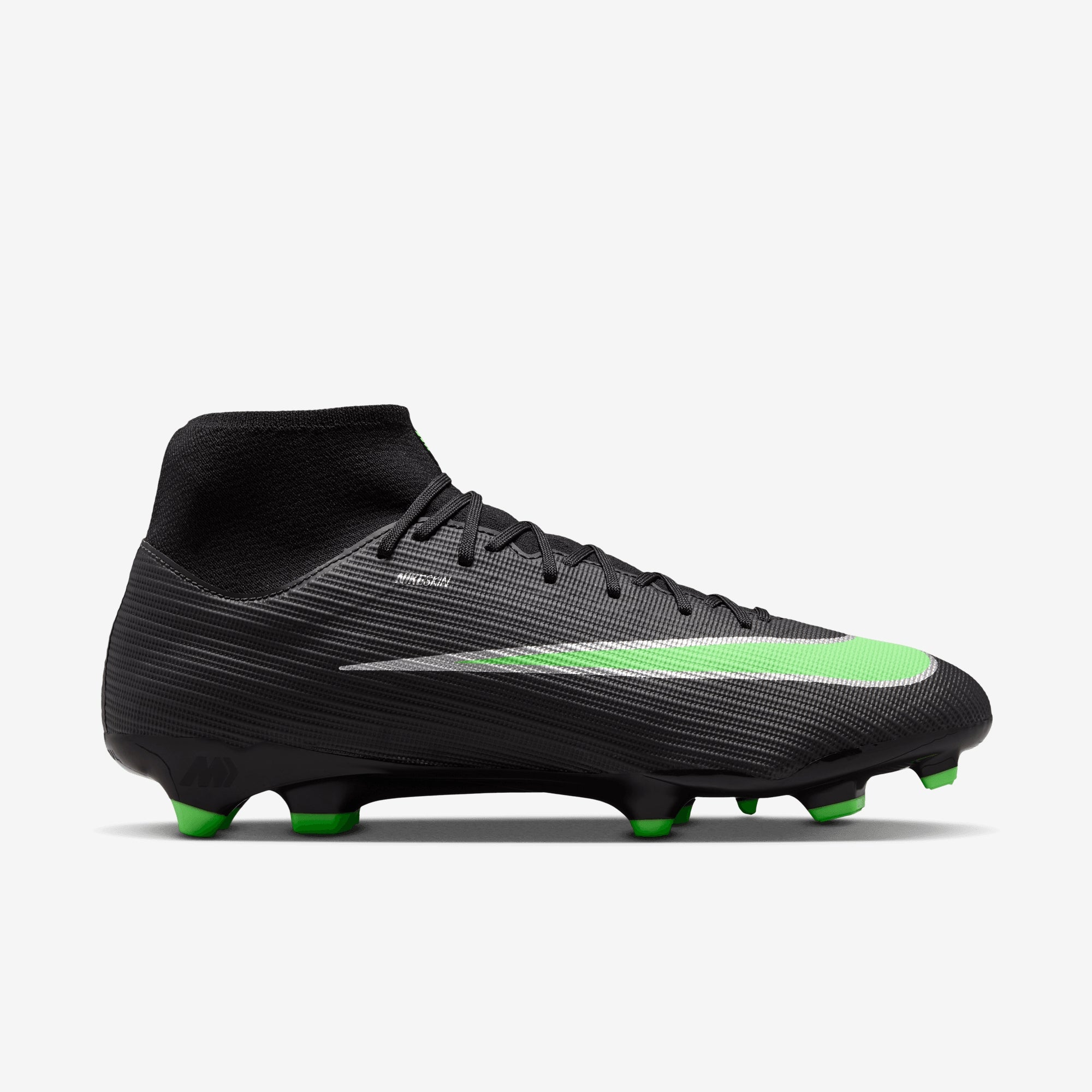 Nike Mercurial Superfly 11 Academy Multi-Ground High-Top Soccer Cleats - Black/Illusion Green-Black