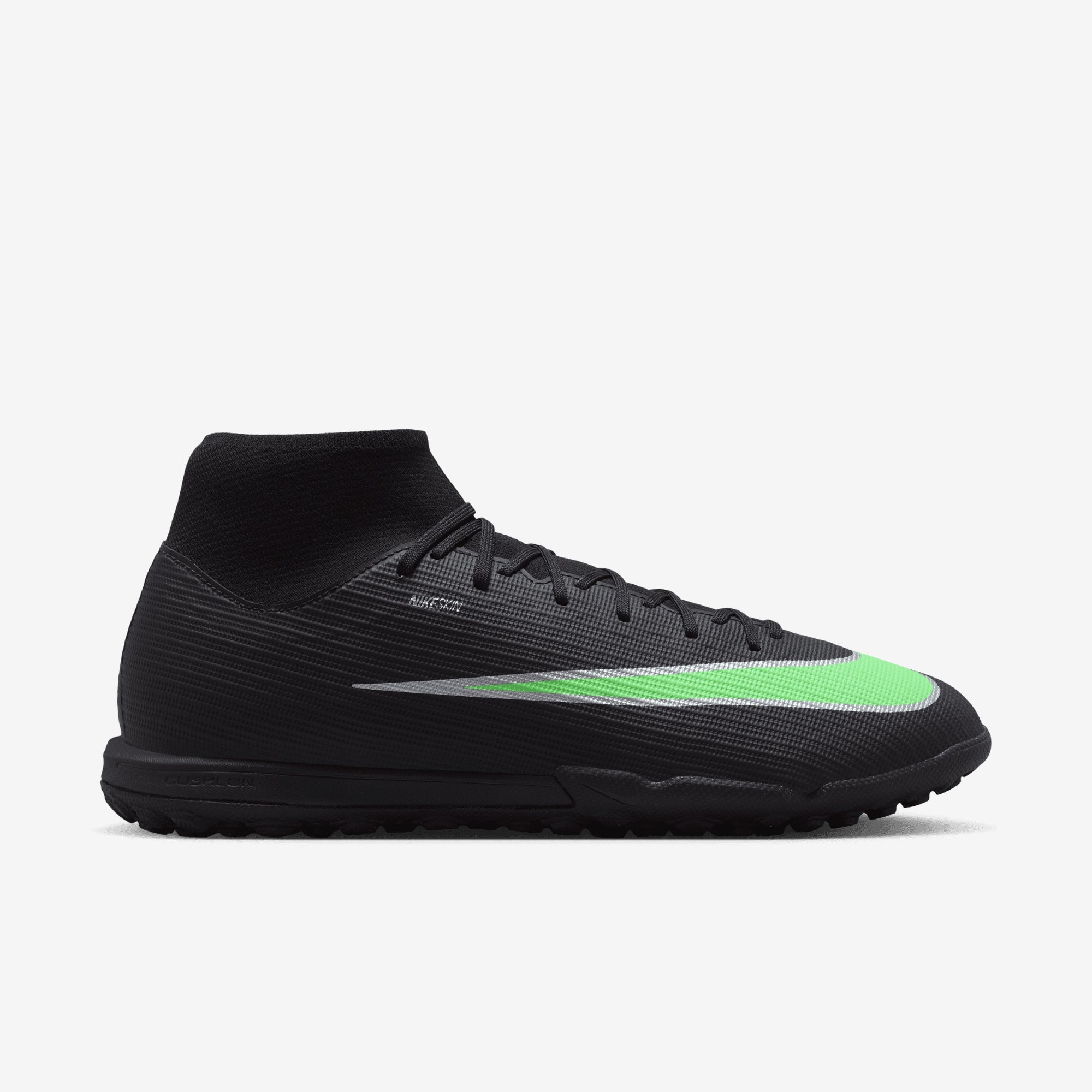 Nike Mercurial Superfly 11 Academy Turf High-Top Soccer Shoes - Black/Illusion Green-Black
