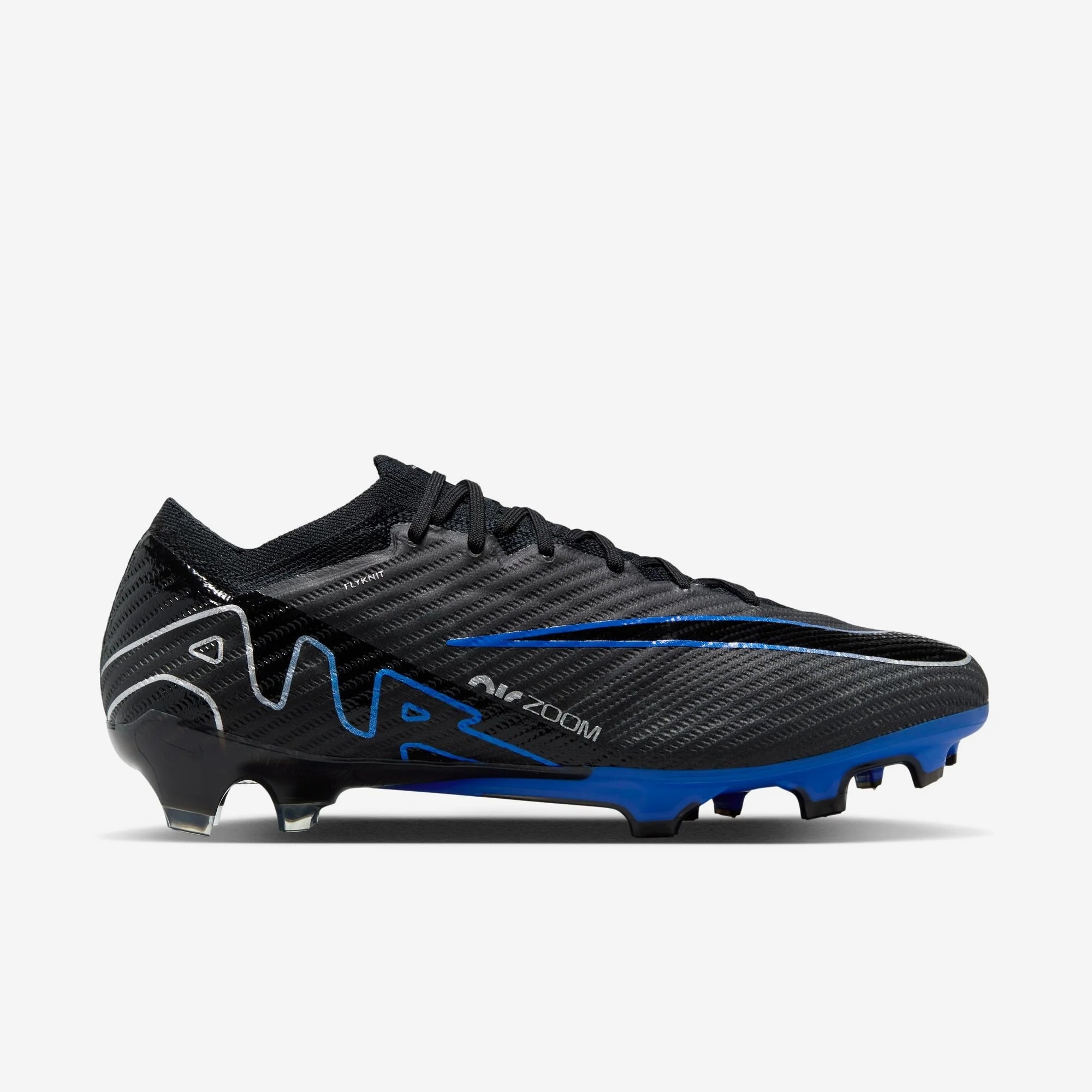 Nike Mercurial Vapor 15 Elite FG Low-Top Soccer Cleats - Black/Chrome/Hyper Royal