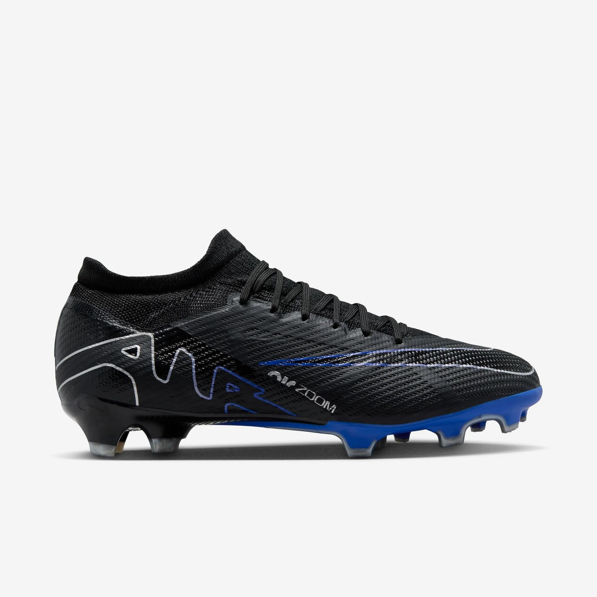 Nike Mercurial Vapor 15 Pro Firm-Ground Low-Top Soccer Cleats - Black/Chrome/Hyper Royal