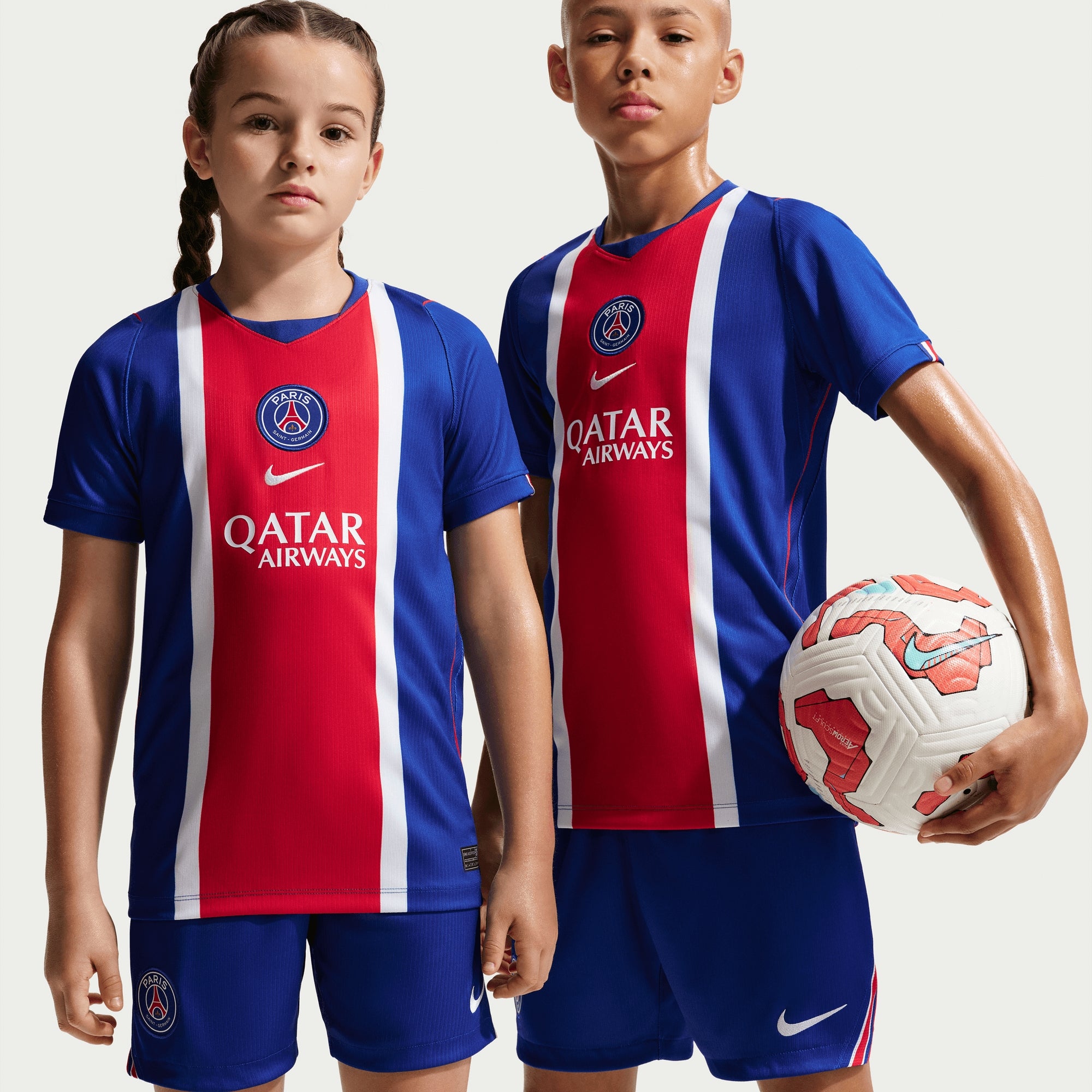 Nike Paris Saint-Germain 2026/27 Stadium Home Big Kids' Dri-FIT Soccer Repica Jersey - Old Royal/White/University Red/White