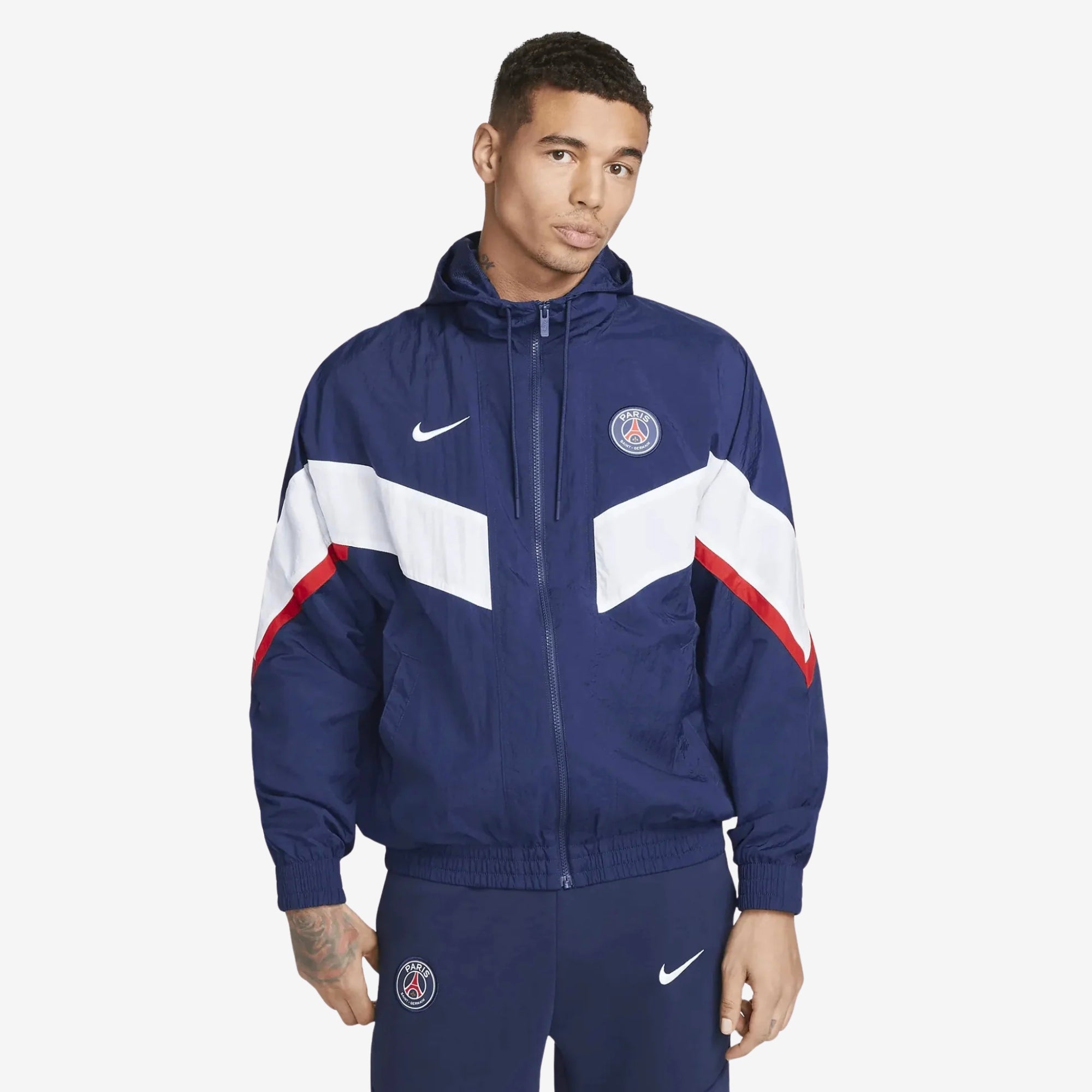 Nike Paris Saint-Germain Strike Men's Soccer Woven Jacket - Midnight Navy/White/University Red