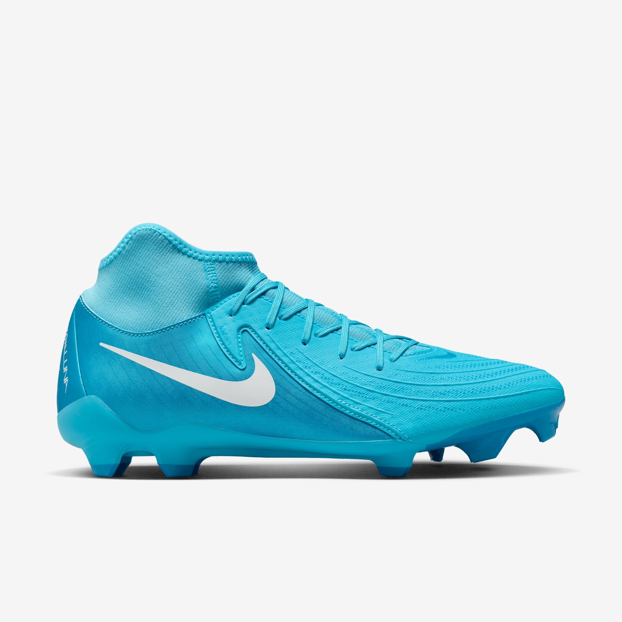 Nike Phantom Luna 2 Academy MG High-Top Soccer Cleats - Blue Fury/White