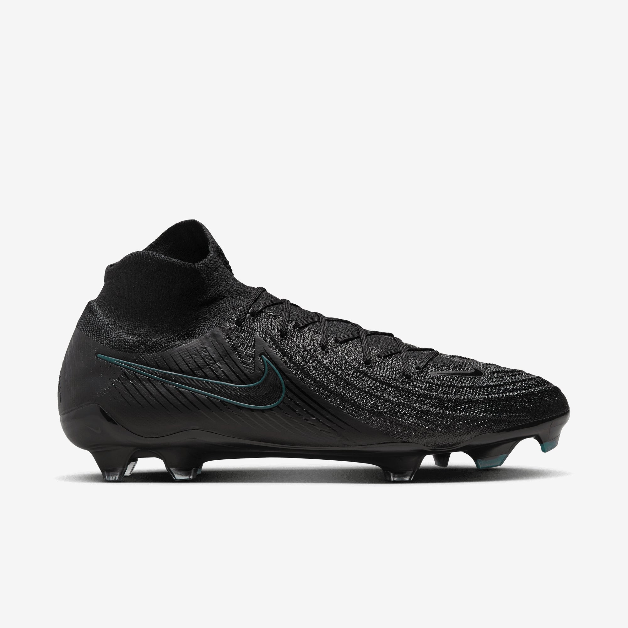 Nike Phantom Luna 2 Elite FG High-Top Soccer Cleats - Black/Black-Deep Jungle