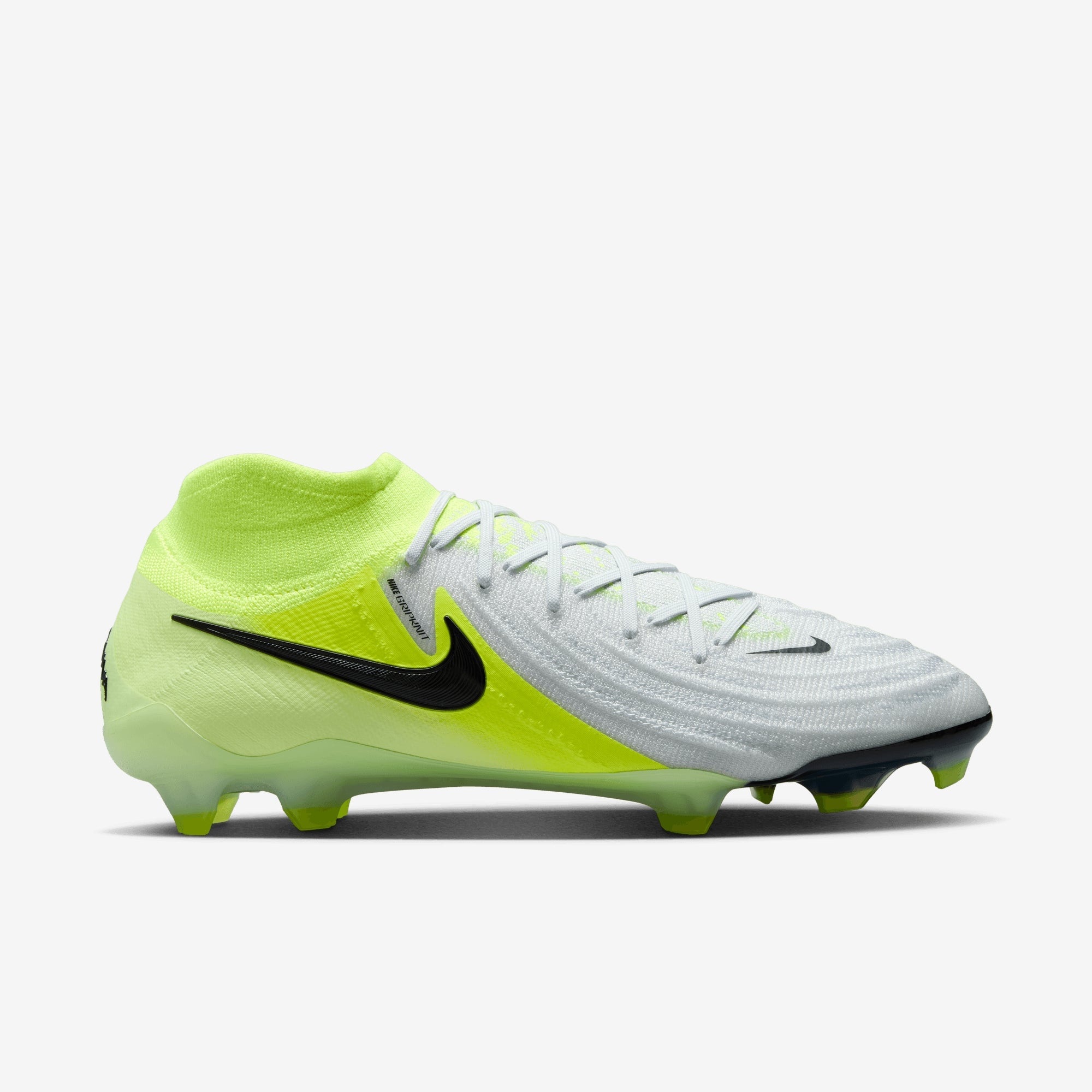 Nike Phantom Luna 2 Elite FG High-Top Soccer Cleats - Metallic Silver/Black-Volt