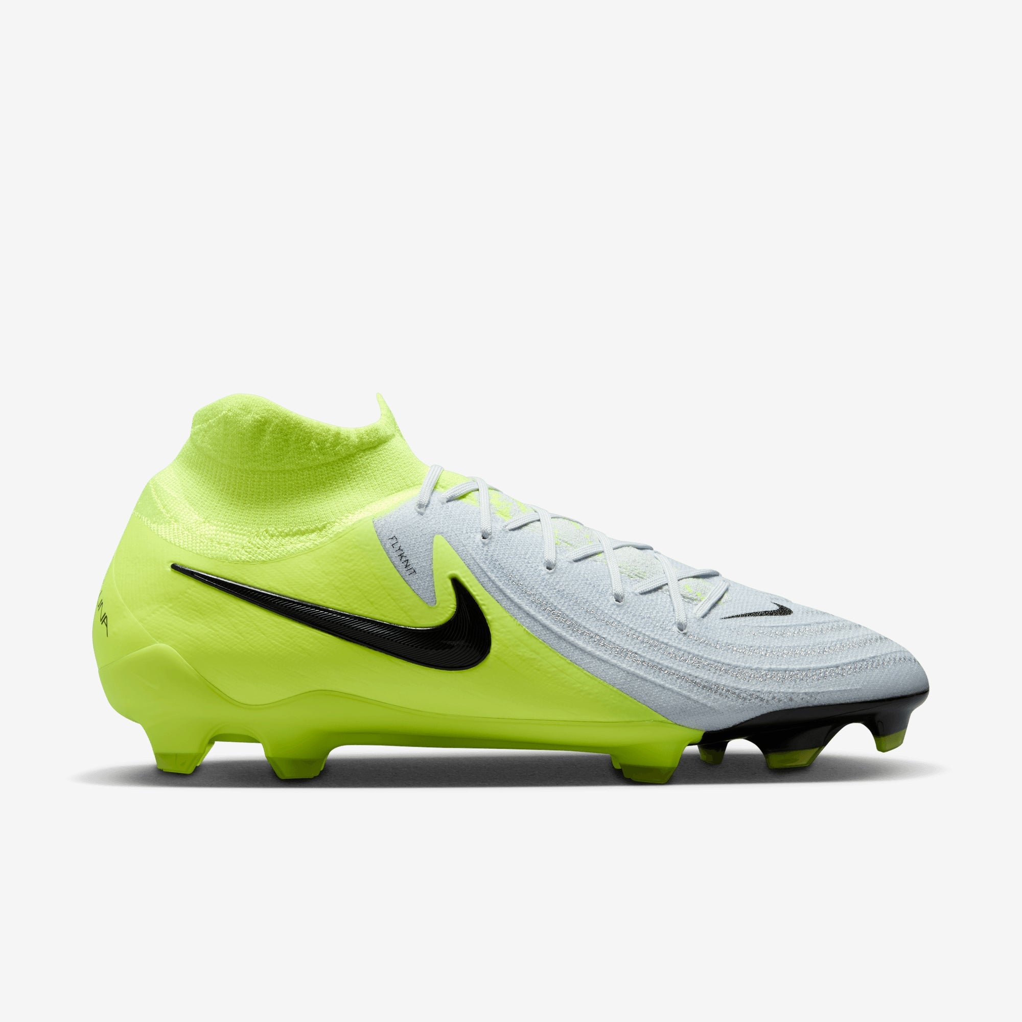 Nike Phantom Luna 2 Pro FG High-Top Soccer Cleats - Metallic Silver/Black-Volt