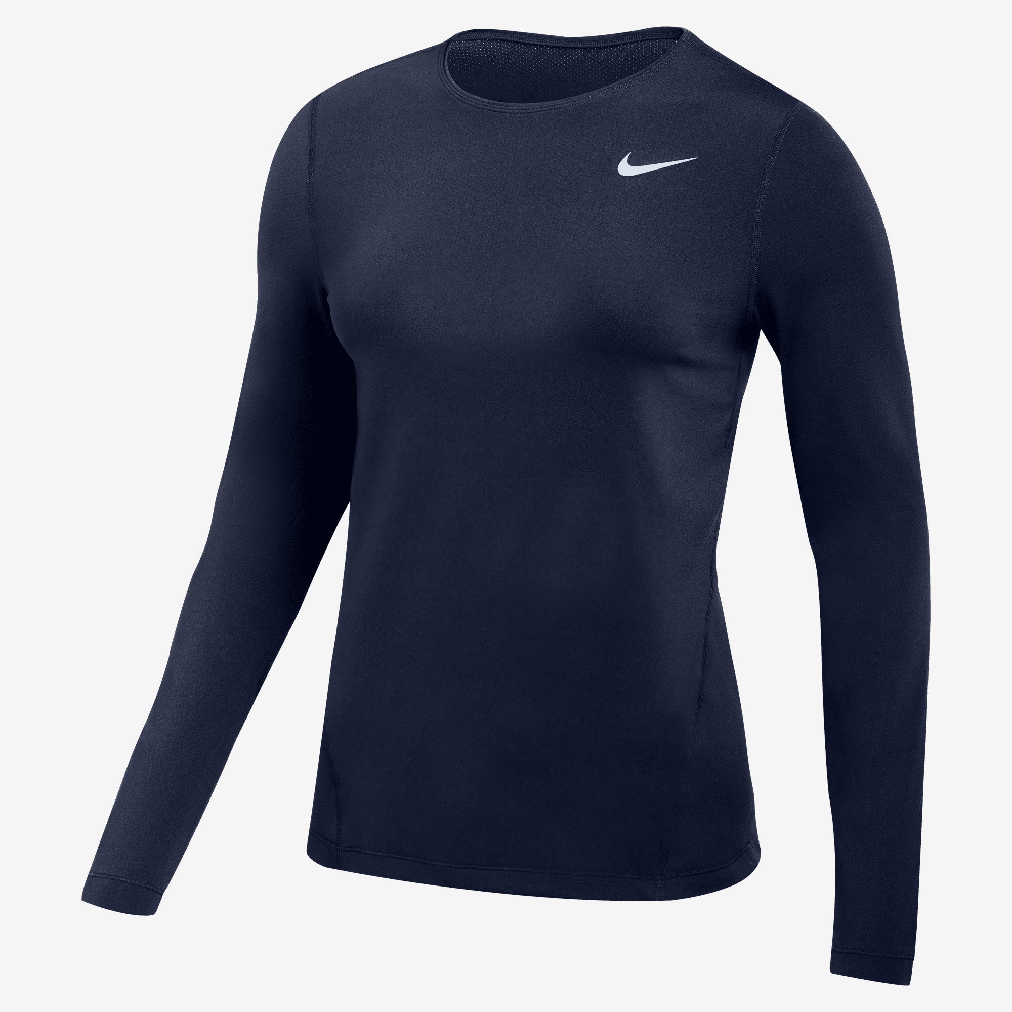 Nike Pro Women's Long-Sleeve Mesh Top - College Navy/White