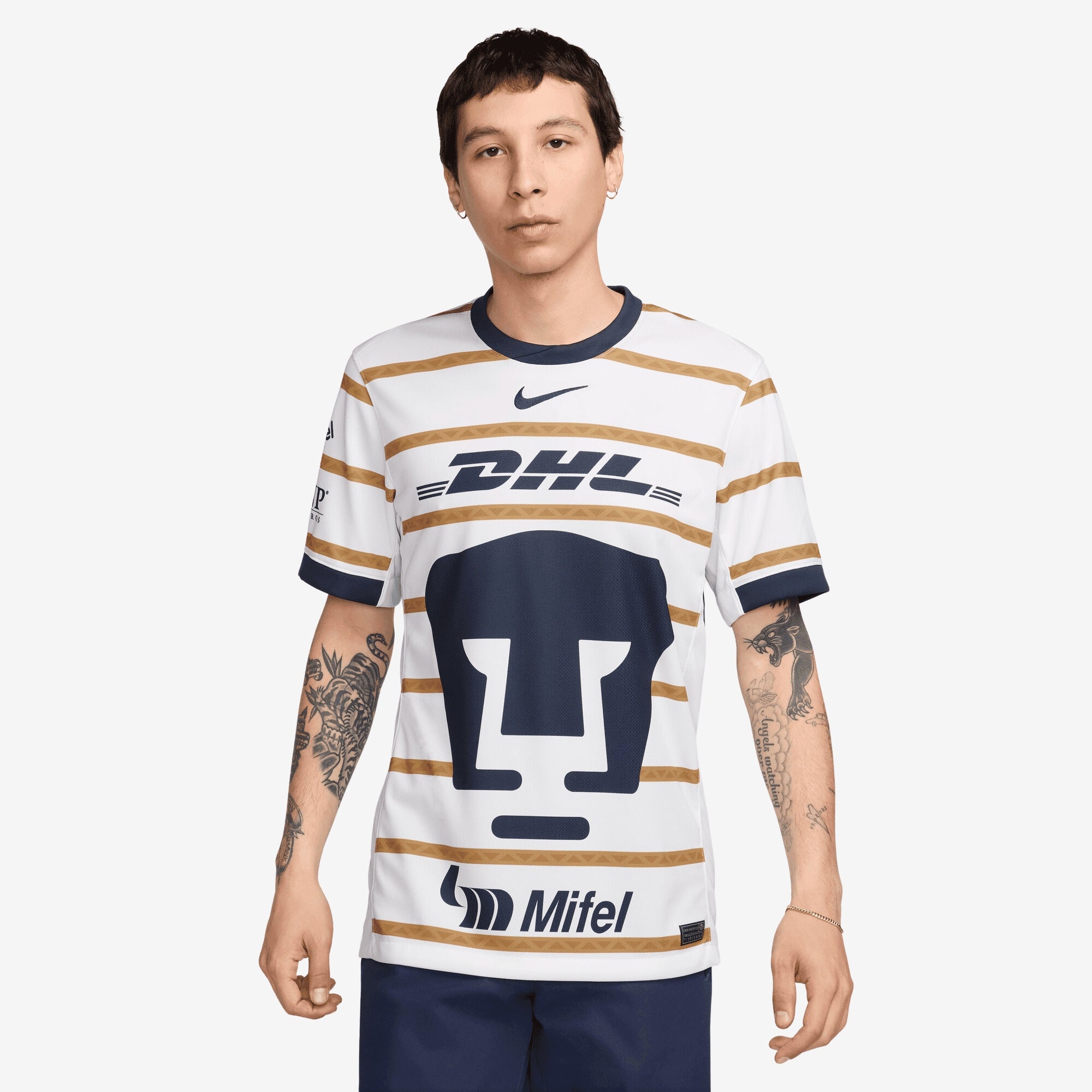 Nike Pumas UNAM 2024/25 Stadium Home Men's Dri-FIT Soccer Replica Jersey - White/Obsidian/Obsidian