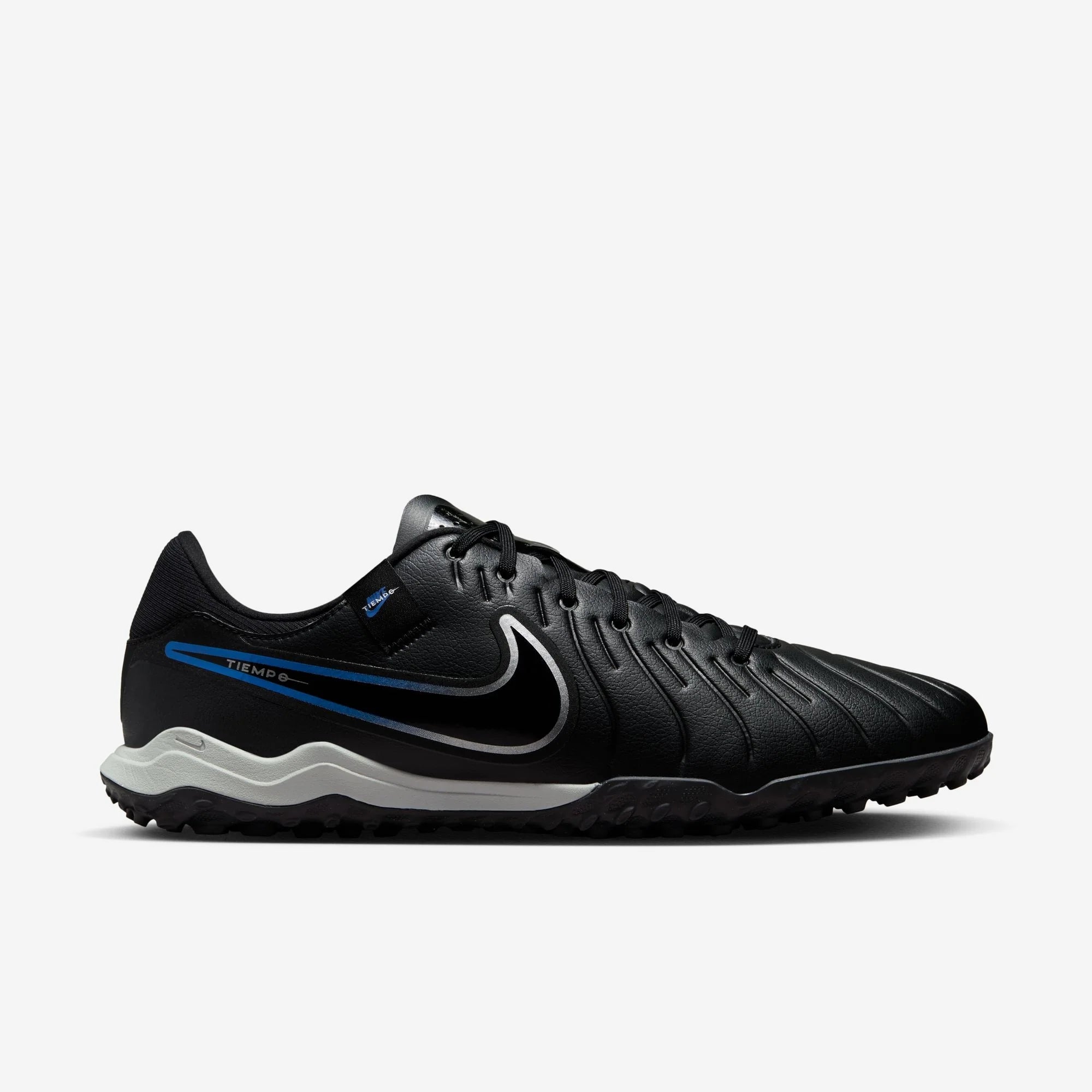 Nike Tiempo Legend 10 Academy TF Low-Top Soccer Shoes - Black/Chrome/Hyper Royal