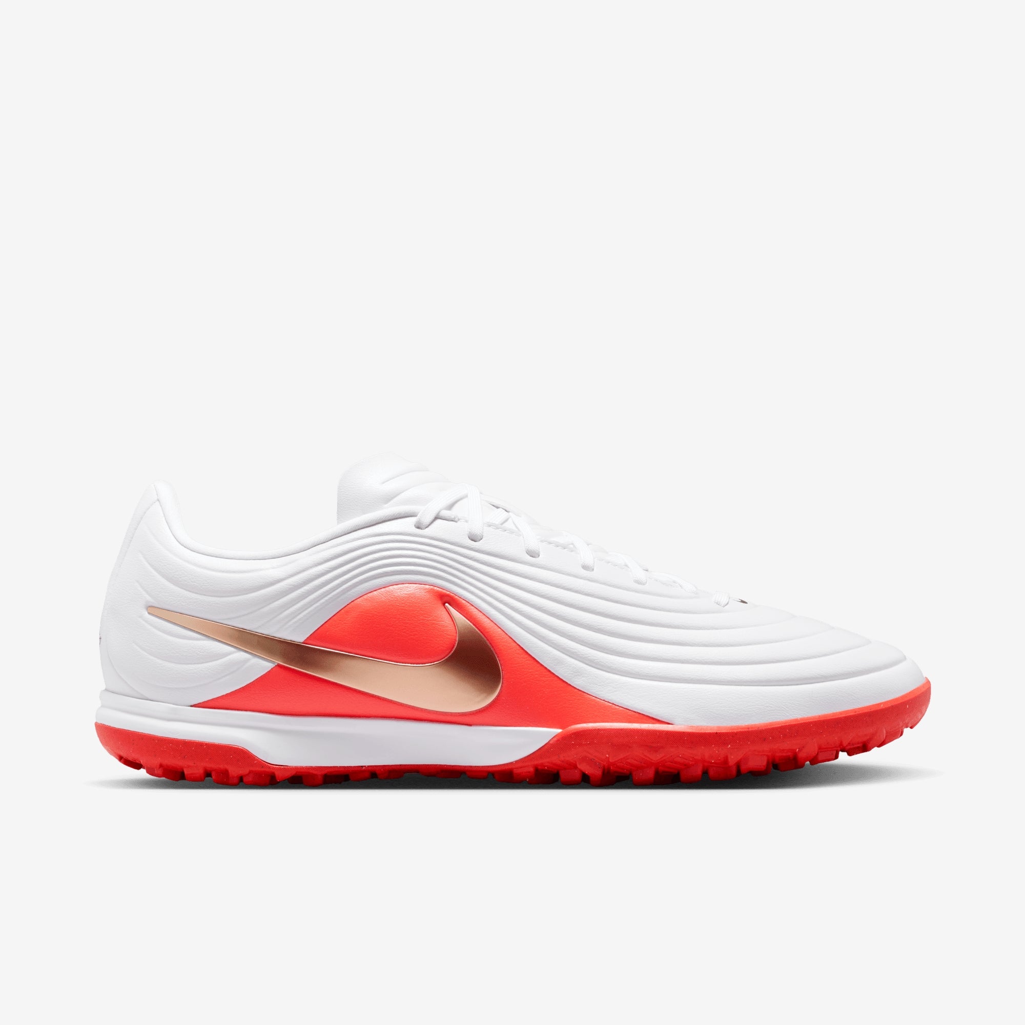 Nike Tiempo Maestro Academy Turf Low-Top Soccer Shoes - White/Blur-Bright Crimson