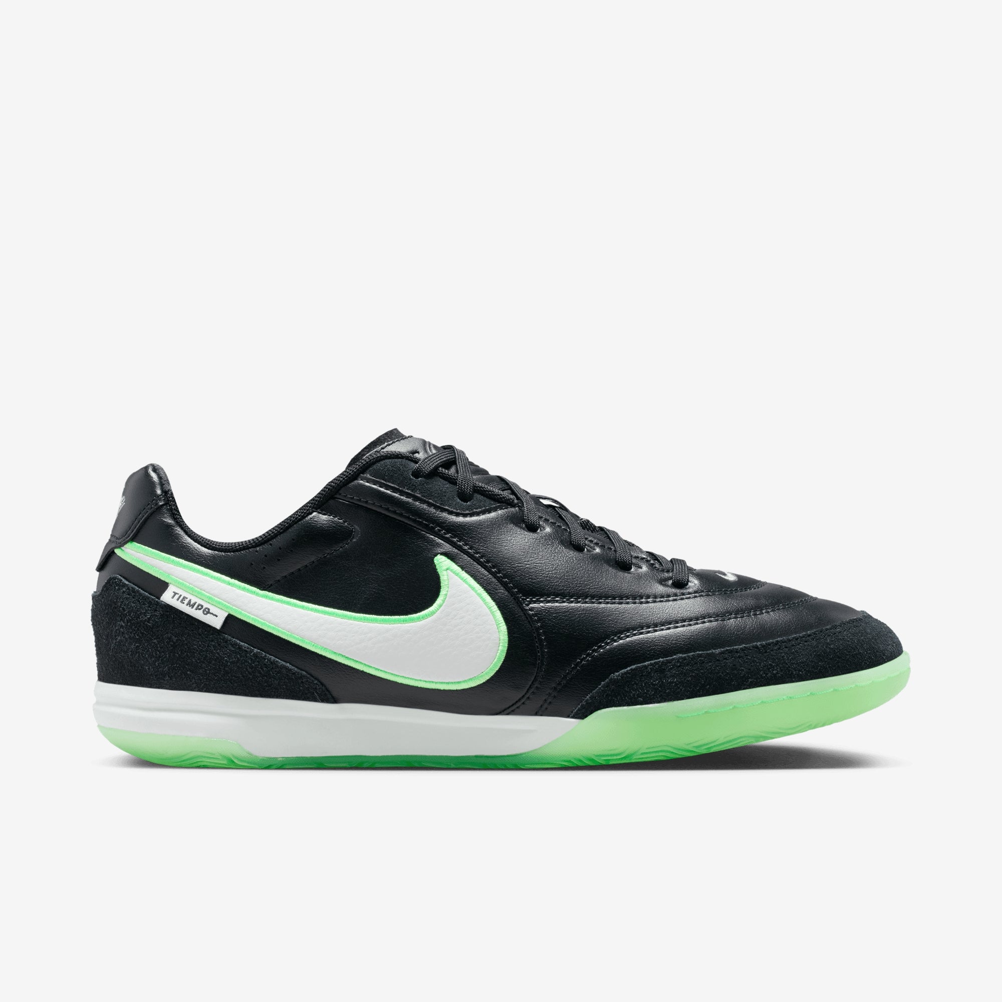Nike Tiempo Streetgato Indoor/Court Low-Top Soccer Shoes - Black/Illusion Green-Black