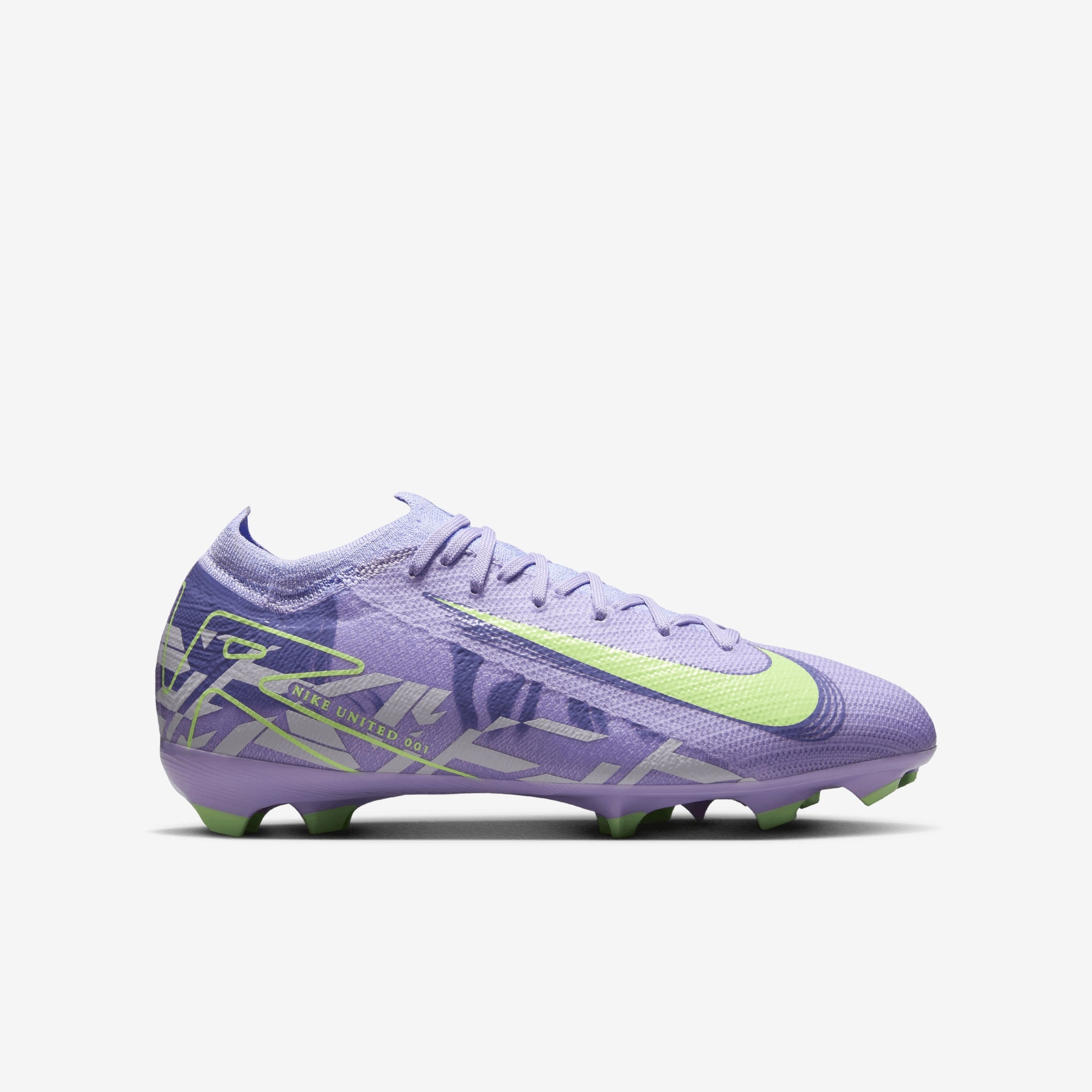 Nike United Jr. Mercurial Vapor 16 Pro Big Kids' FG Low-Top Soccer Cleats - Purple Agate/Barely Volt