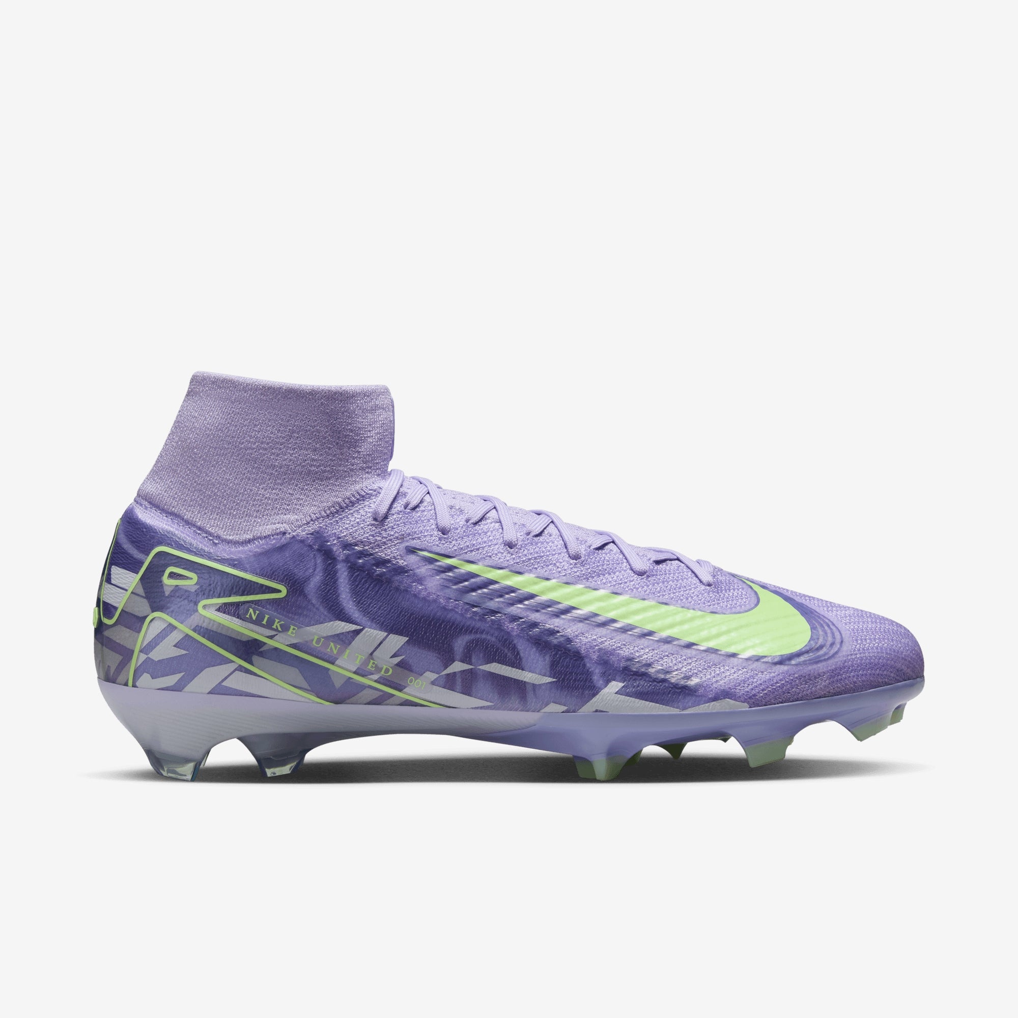 Nike United Mercurial Superfly 10 Elite FG High-Top Soccer Cleats - Purple Agate/Barely Volt