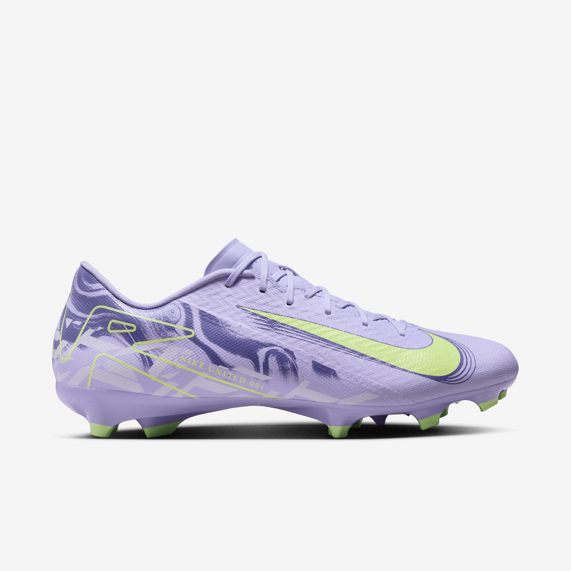 Nike United Mercurial Vapor 16 Academy MG Low-Top Soccer Cleats - Purple Agate/Barely Volt