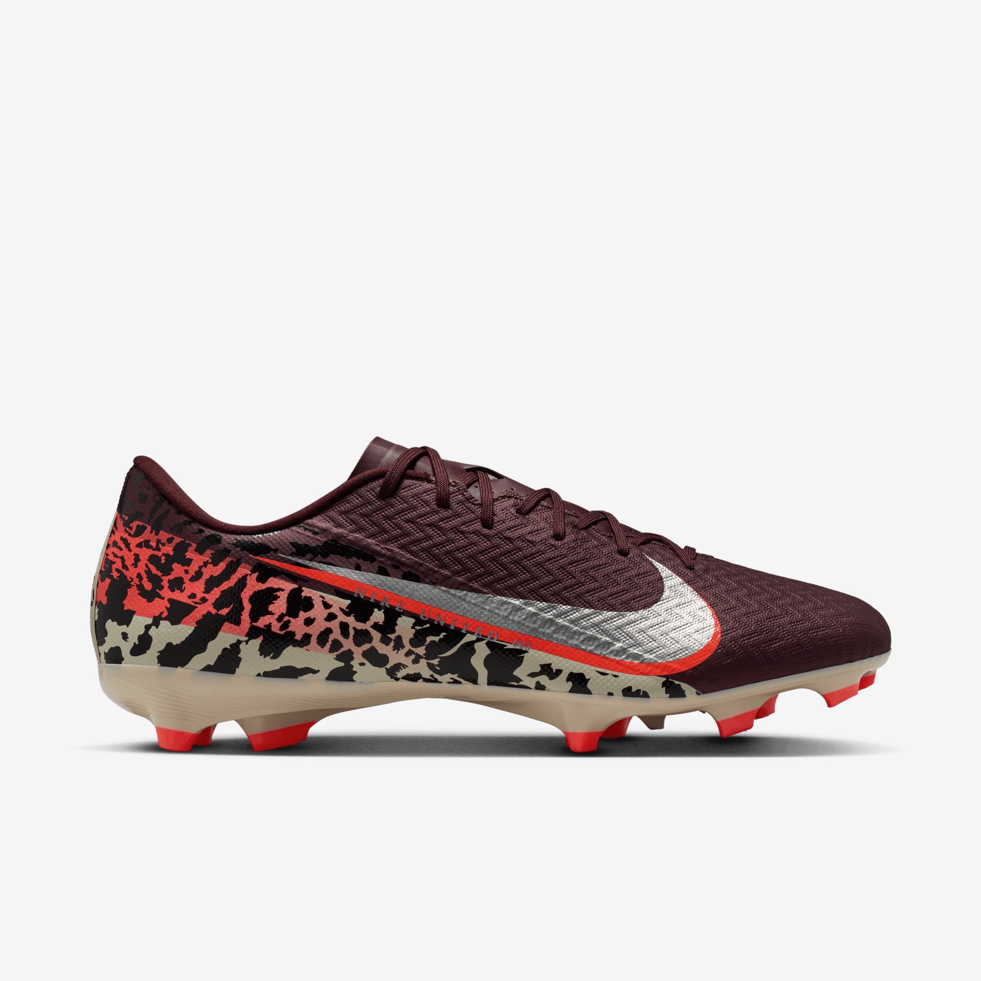 Nike United Mercurial Vapor 16 Academy Multi-Ground Low-Top Soccer Cleats - Burgundy Crush/Metallic Silver