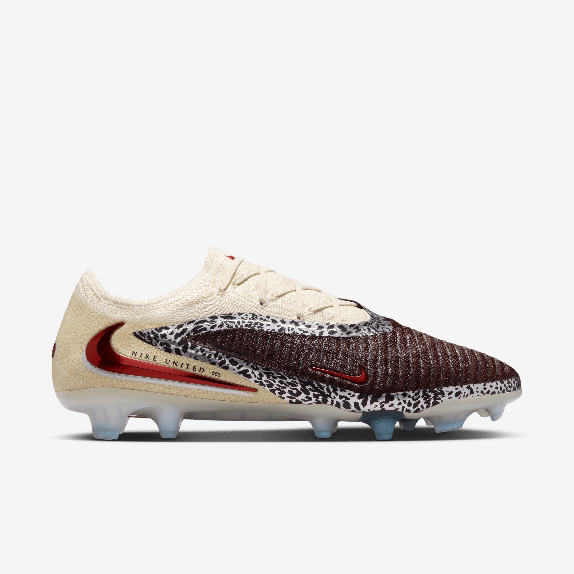 Nike United Phantom 6 Low Elite Firm-Ground Soccer Cleats - Burgundy Crush/University Red-Fossil