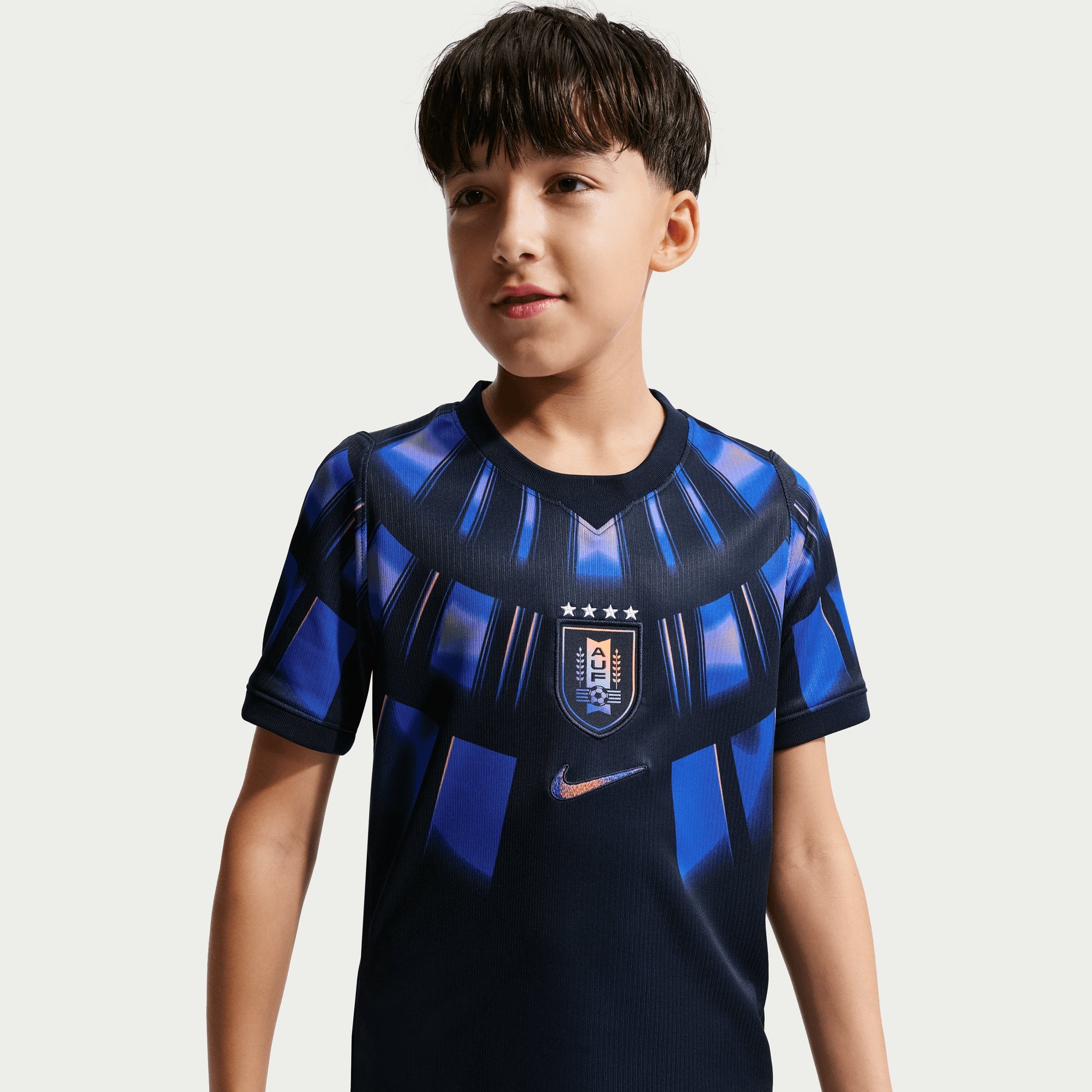 Nike Uruguay 2026 Stadium Away Big Kids' Dri-FIT Soccer Replica Jersey - Obsidian/Hyper Royal