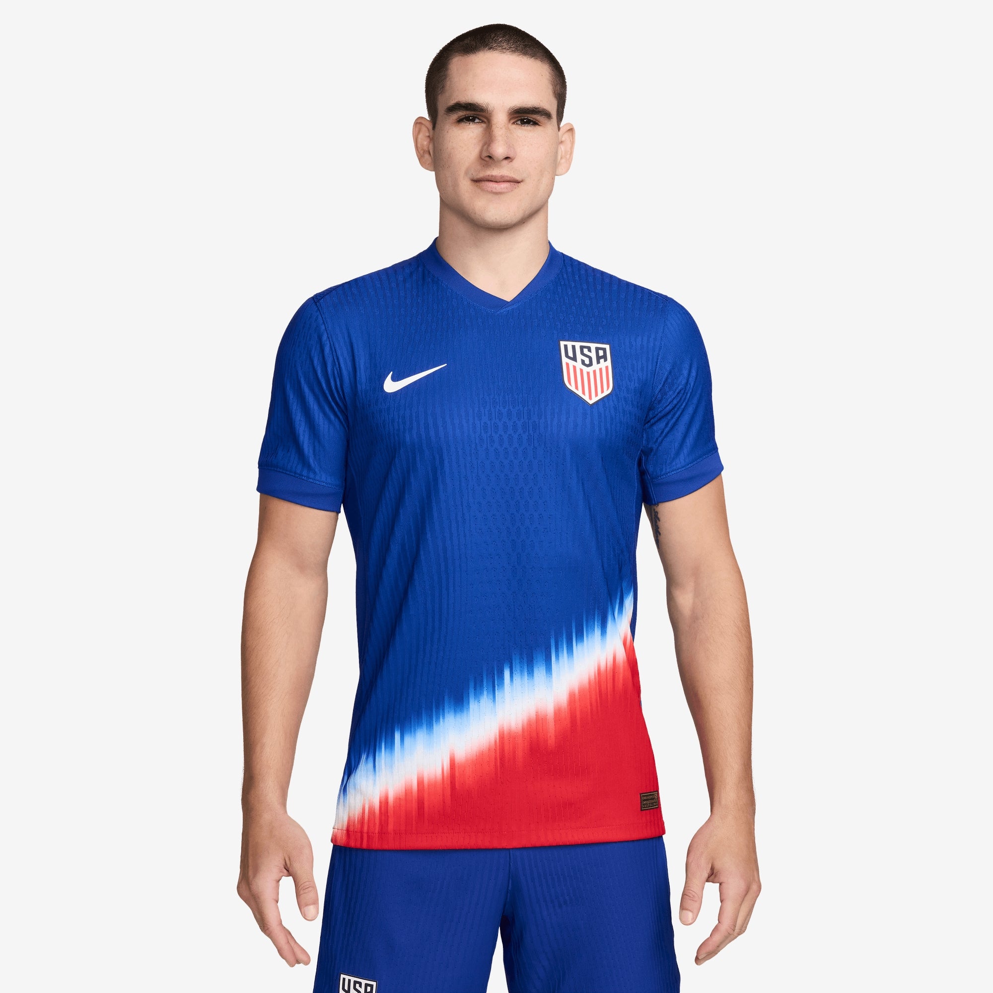 Nike USMNT 2024 Match Away Men's Dri-FIT ADV Soccer Authentic Jersey - Old Royal/Sport Red/White/White