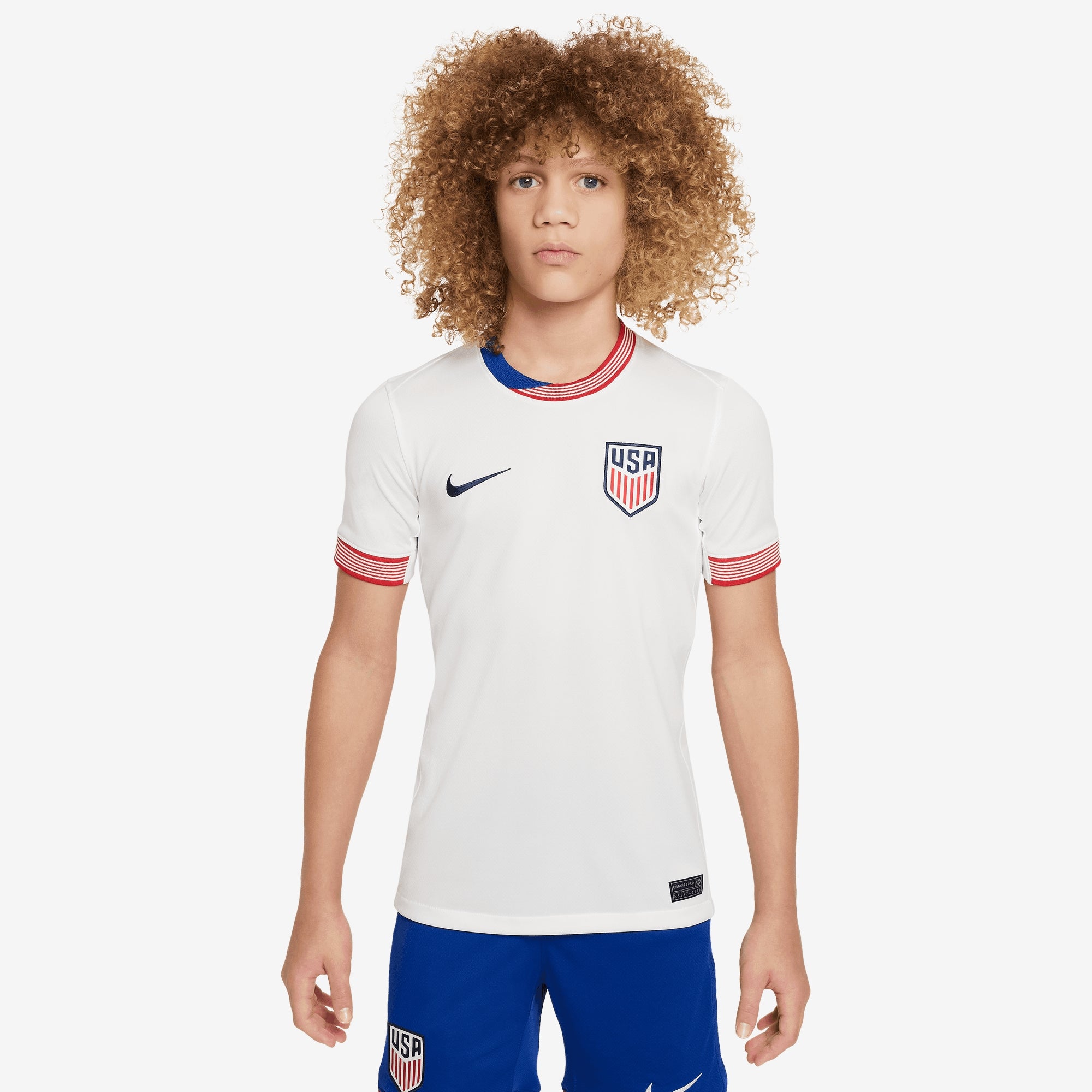 Nike USMNT 2024 Stadium Home Big Kids' Dri-FIT Soccer Replica Jersey - White